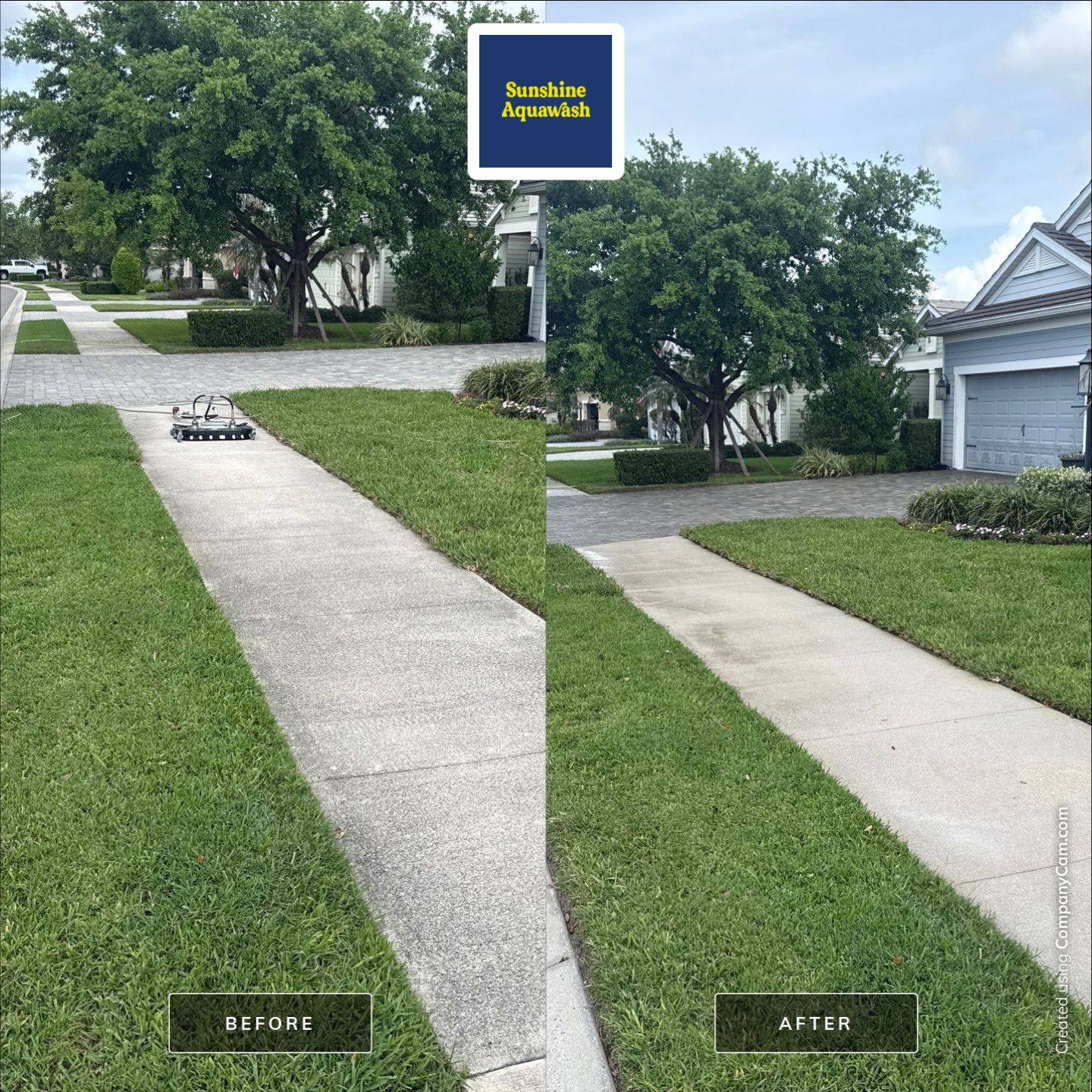 Paver Driveway, Entryway & Sidewalk Cleaning in River Wind – Bradenton, FL by Sunshine AquaWash