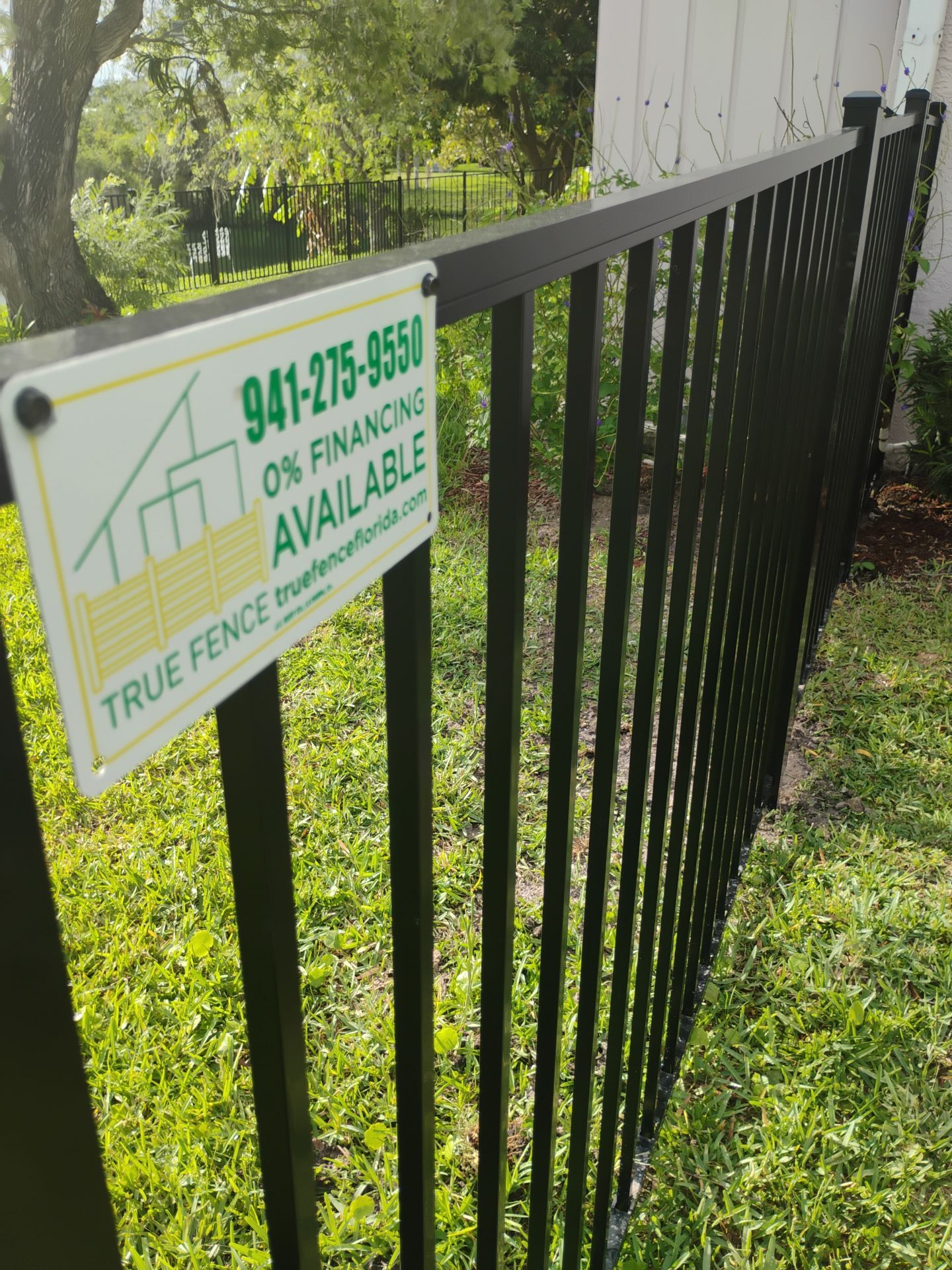 Black Aluminum Picket Fence Installation for Nokomis Waterfront Property by True Fence LLC