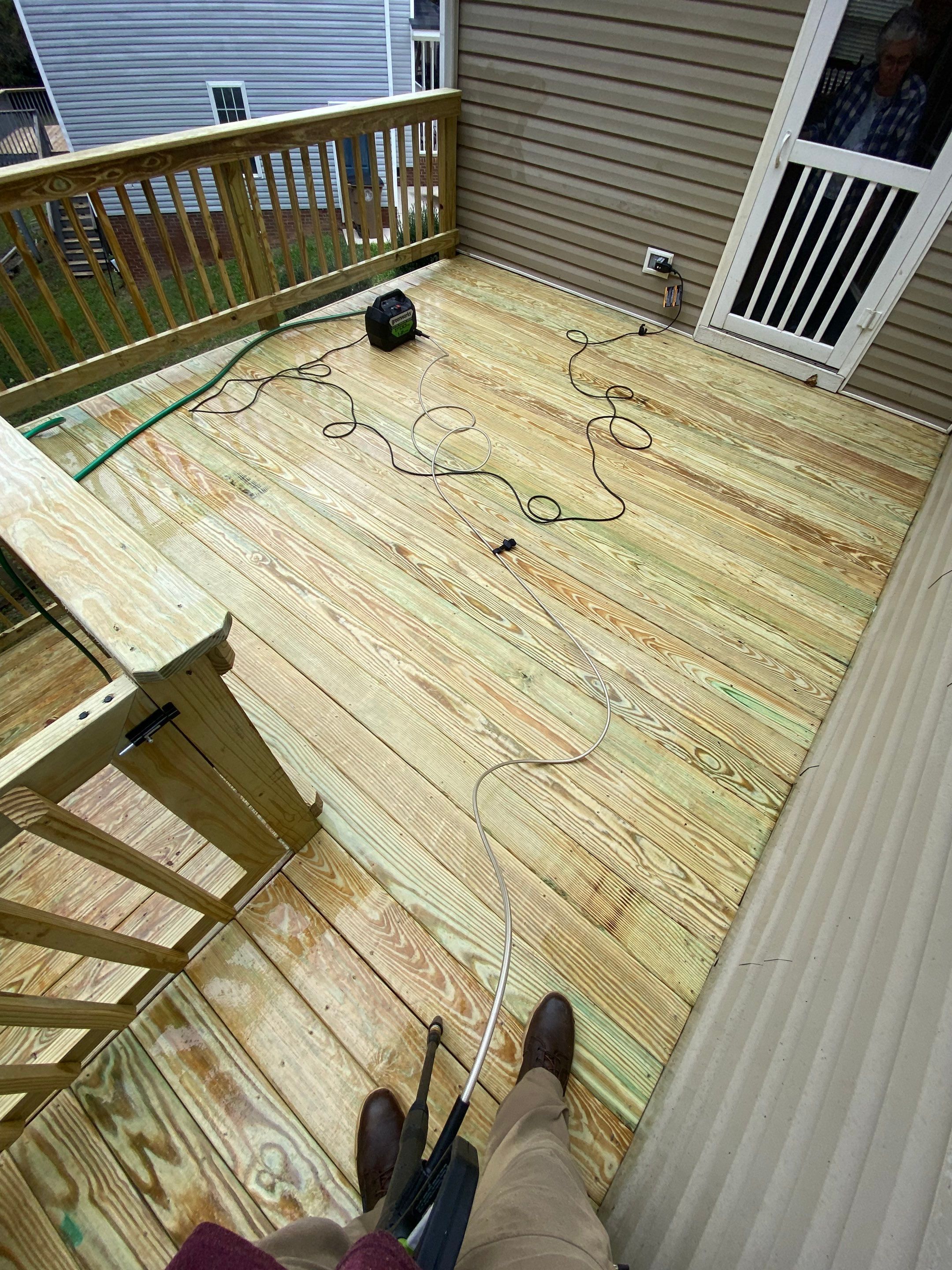Pressure-Treated Deck Resurfacing and Stair Replacement in Wake Forest by The Remodeling Company