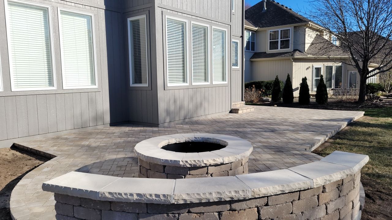 Back Yard Paver Patio by LAND ESCAPES LLC