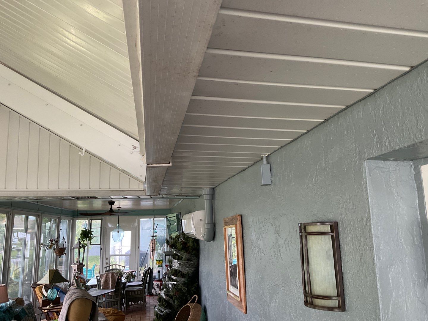 Soffit and Fascia Installation using White Vinyl Soffit in Cape Coral FL by Gutter Professors