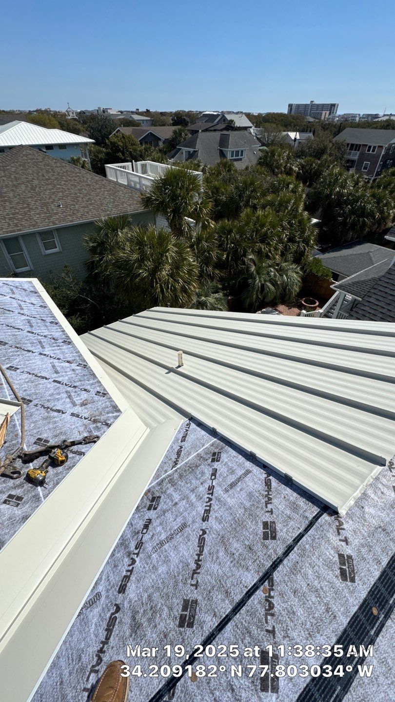 Standing Seam Metal Roof Installation- Wrightsville Beach, NC by Summit Roofing 