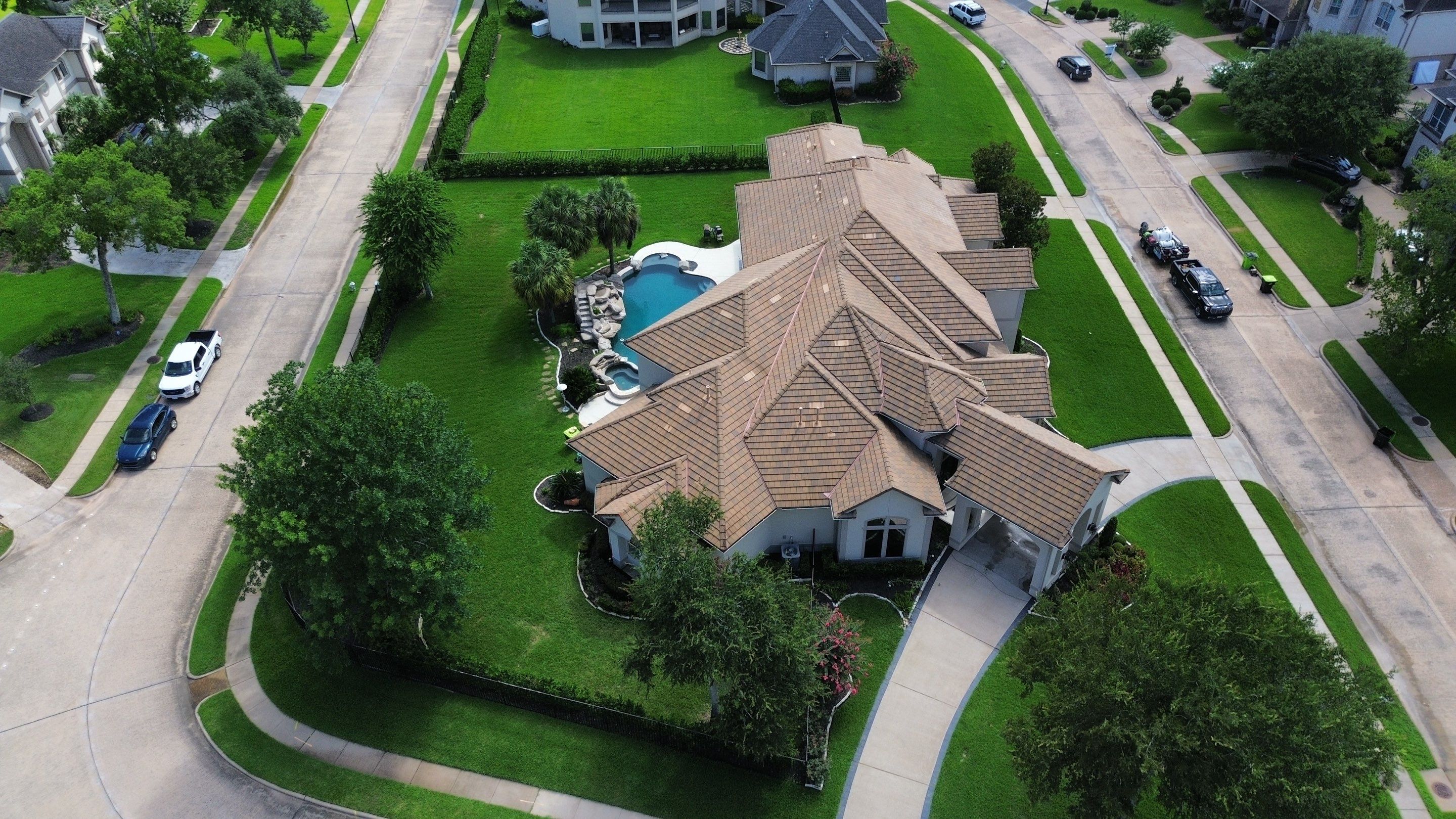 Full Exterior Cleaning and Roof Restoration for Missouri City Estate by Zeal Power Washing