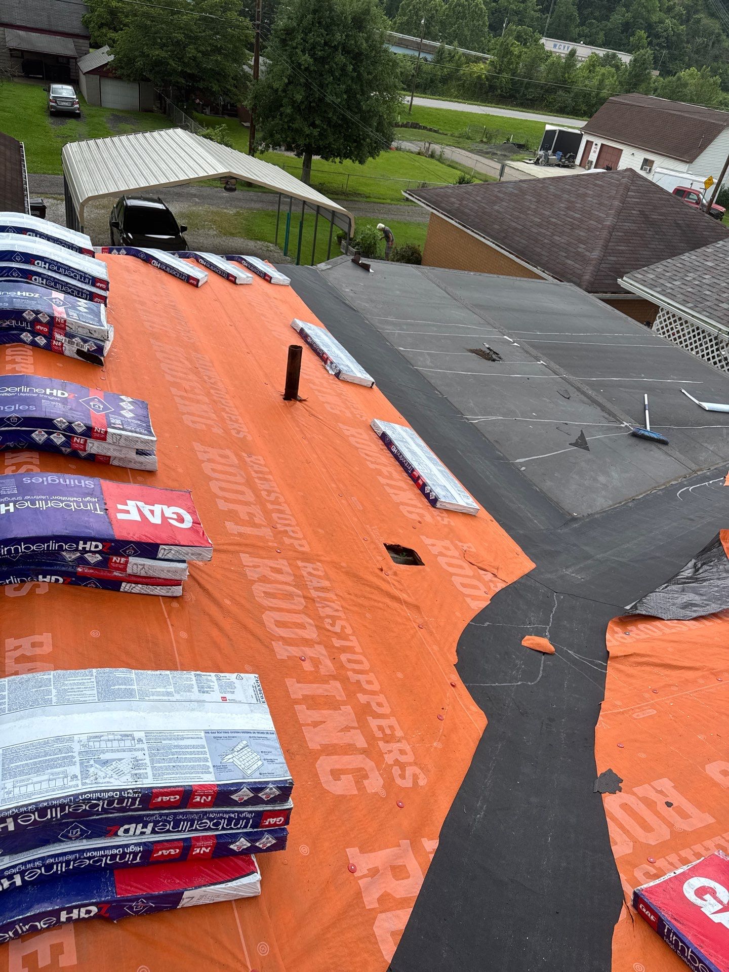 Residential Roofing Installation using GAF Timberline HDZ Mission Brown by Rainstoppers Roofing