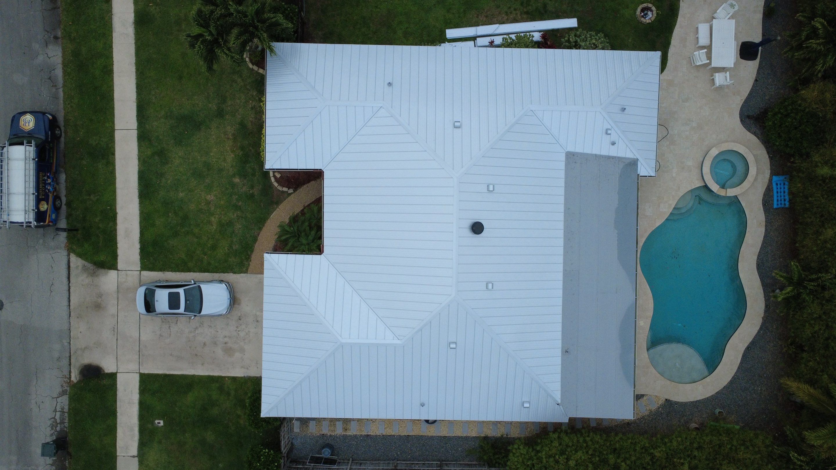Residential Roofing Installation using 1" Nail strip metal roof by BLUES BROTHERS ROOFING