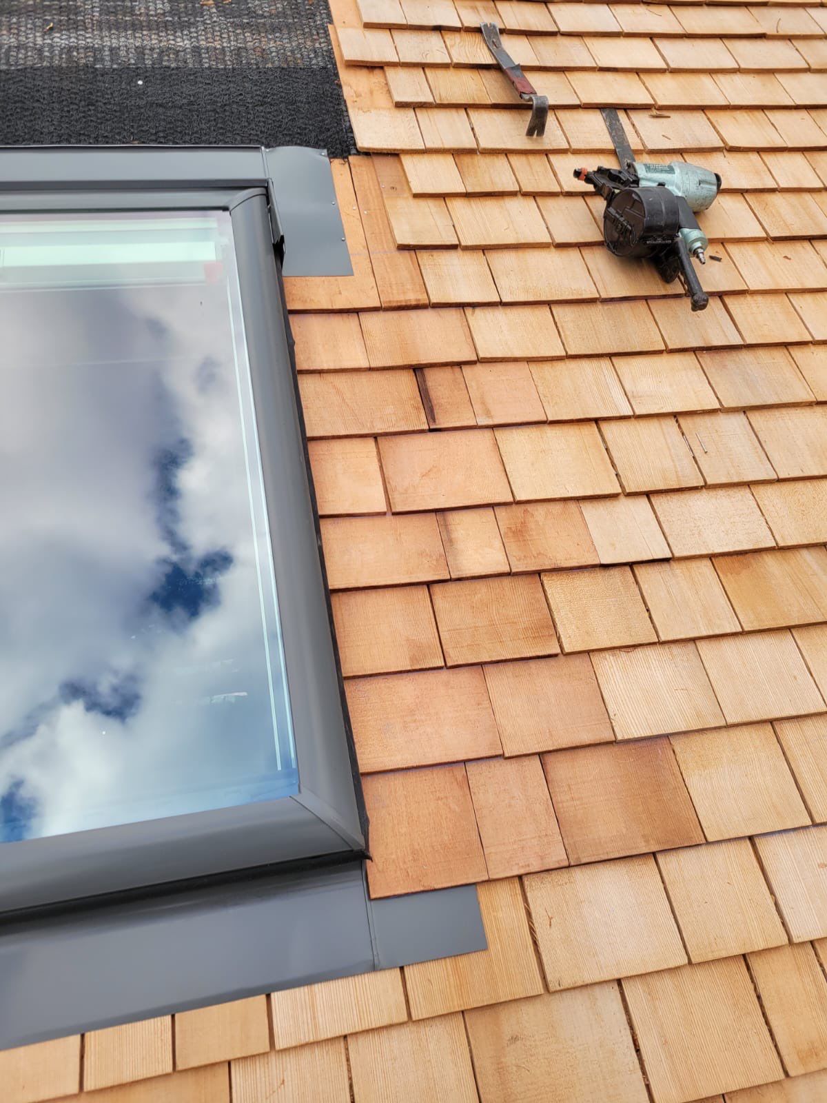 Residential Roofing Installation using Wood Shake by A Plus Exterior