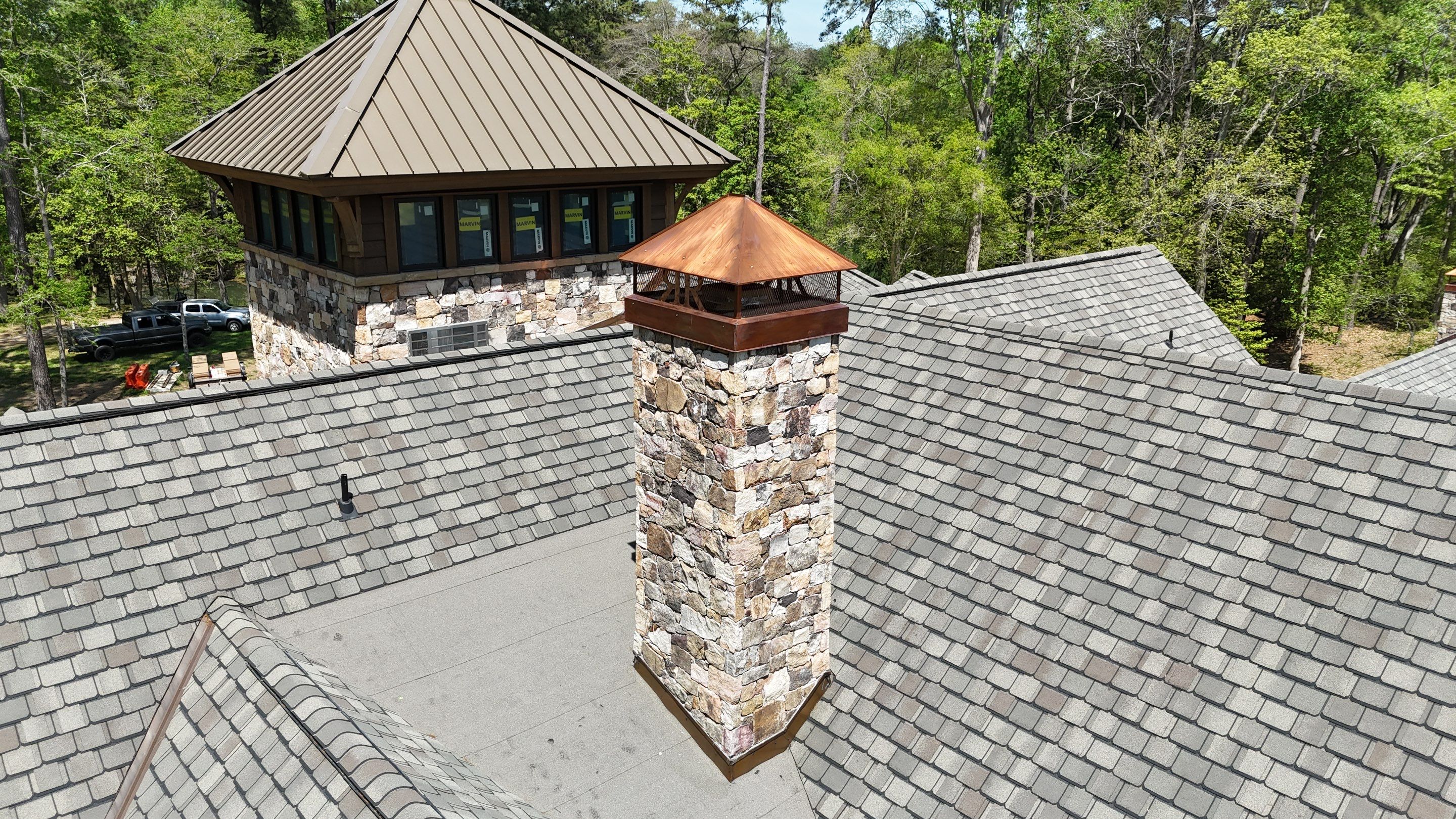 Custom Chimney Caps - Copper Hip & Ridge by Premier Chimney and Roofing