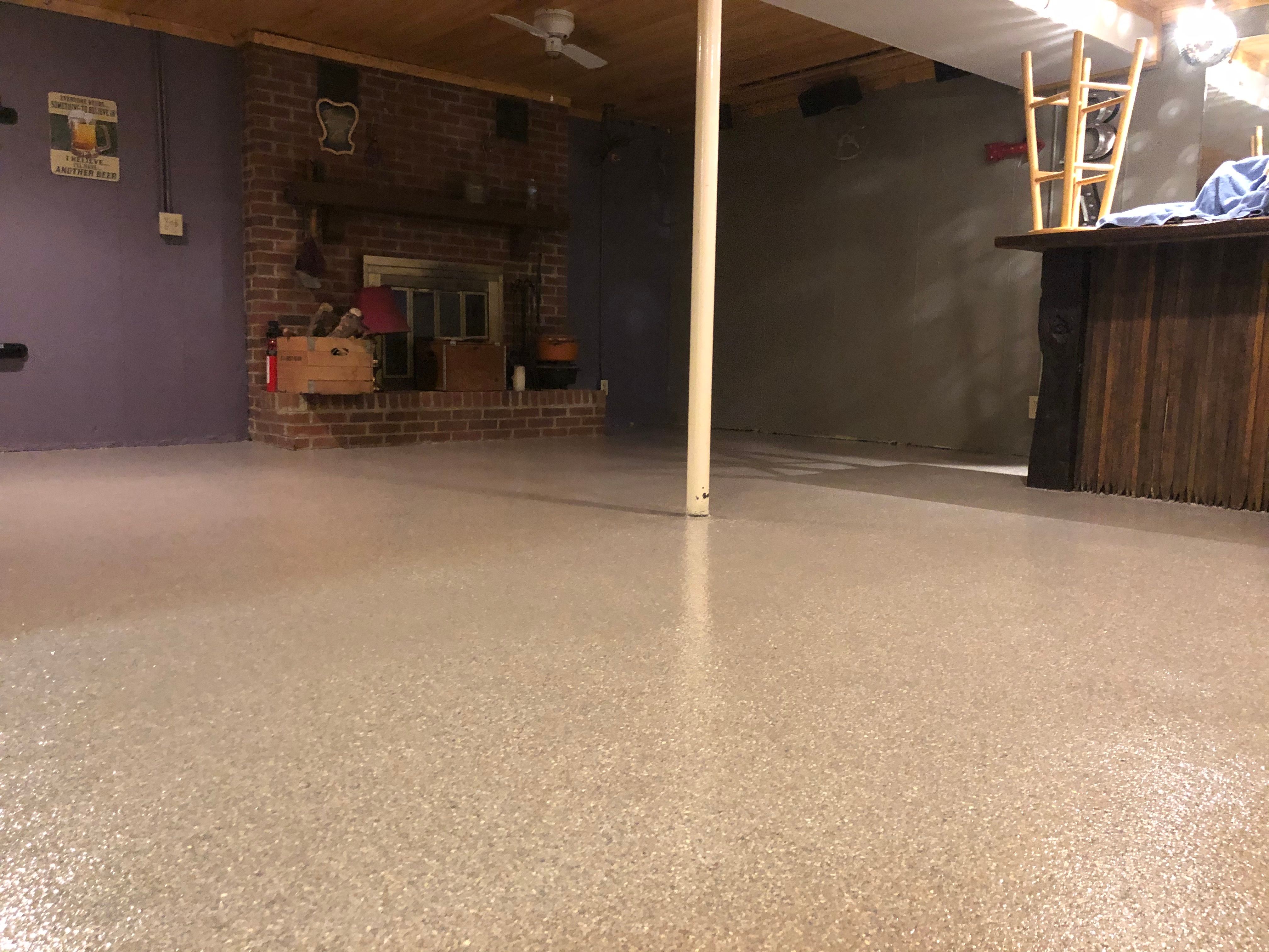 Basement Floor using Fieldstone by Your1DayFloor.com