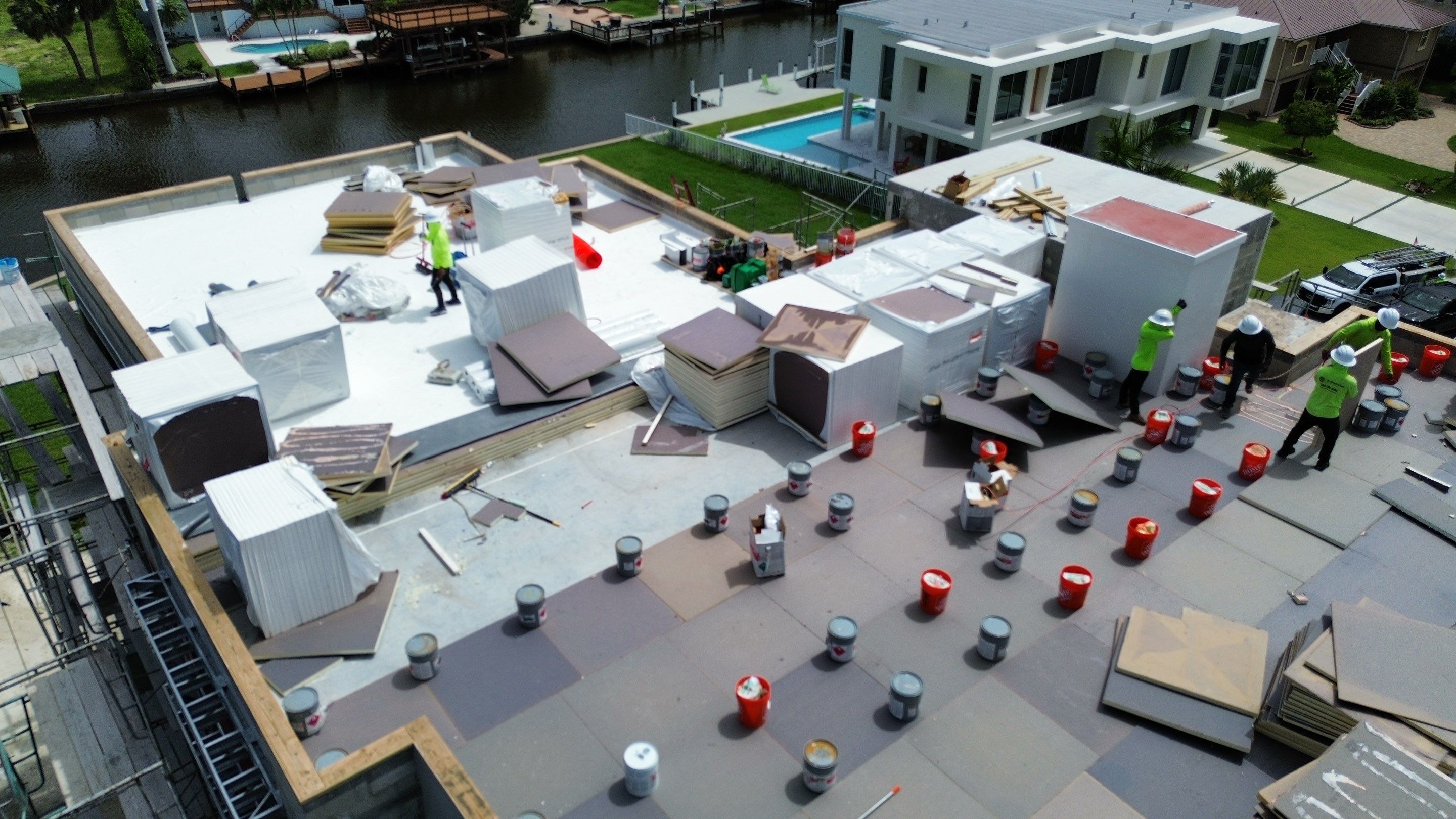 Residential Install of Flat TPO by International Roofing