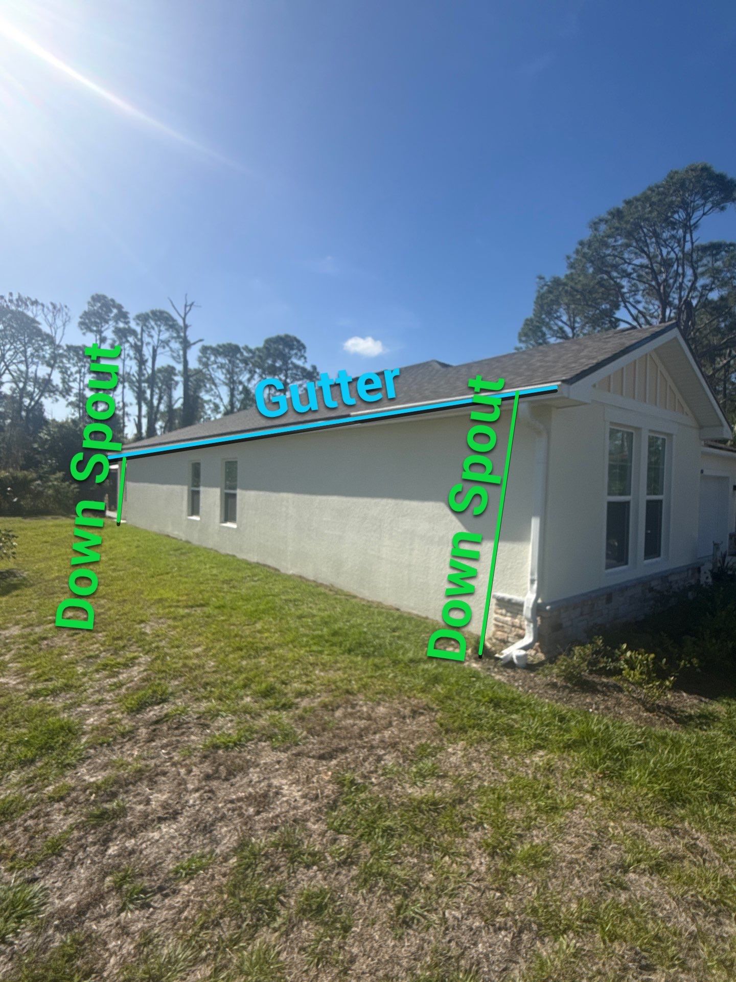 6-inch K-style White Seamless Gutters with Downspouts in North Port, FL  by Gutter Professors