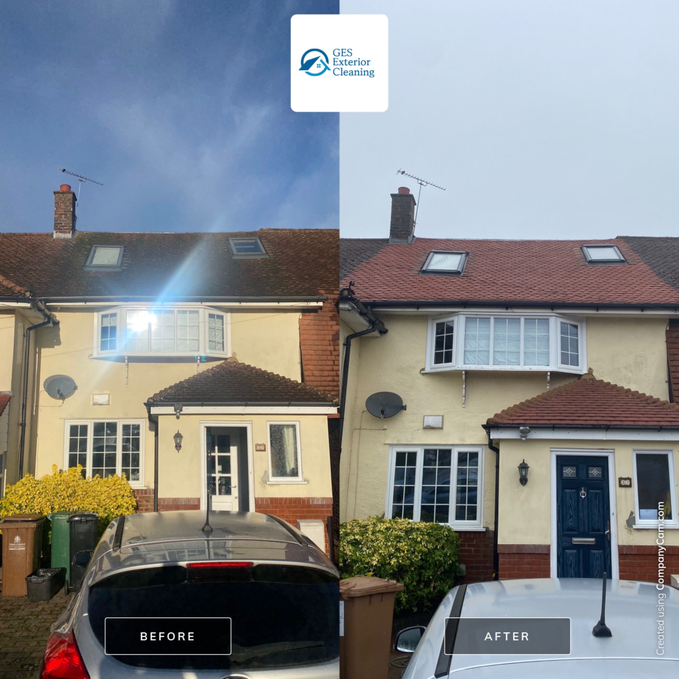 Roof Clean and Biocide Treatment using Honda 15lpm Low Pressure Washing Machine by Ges Exterior Cleaning ltd