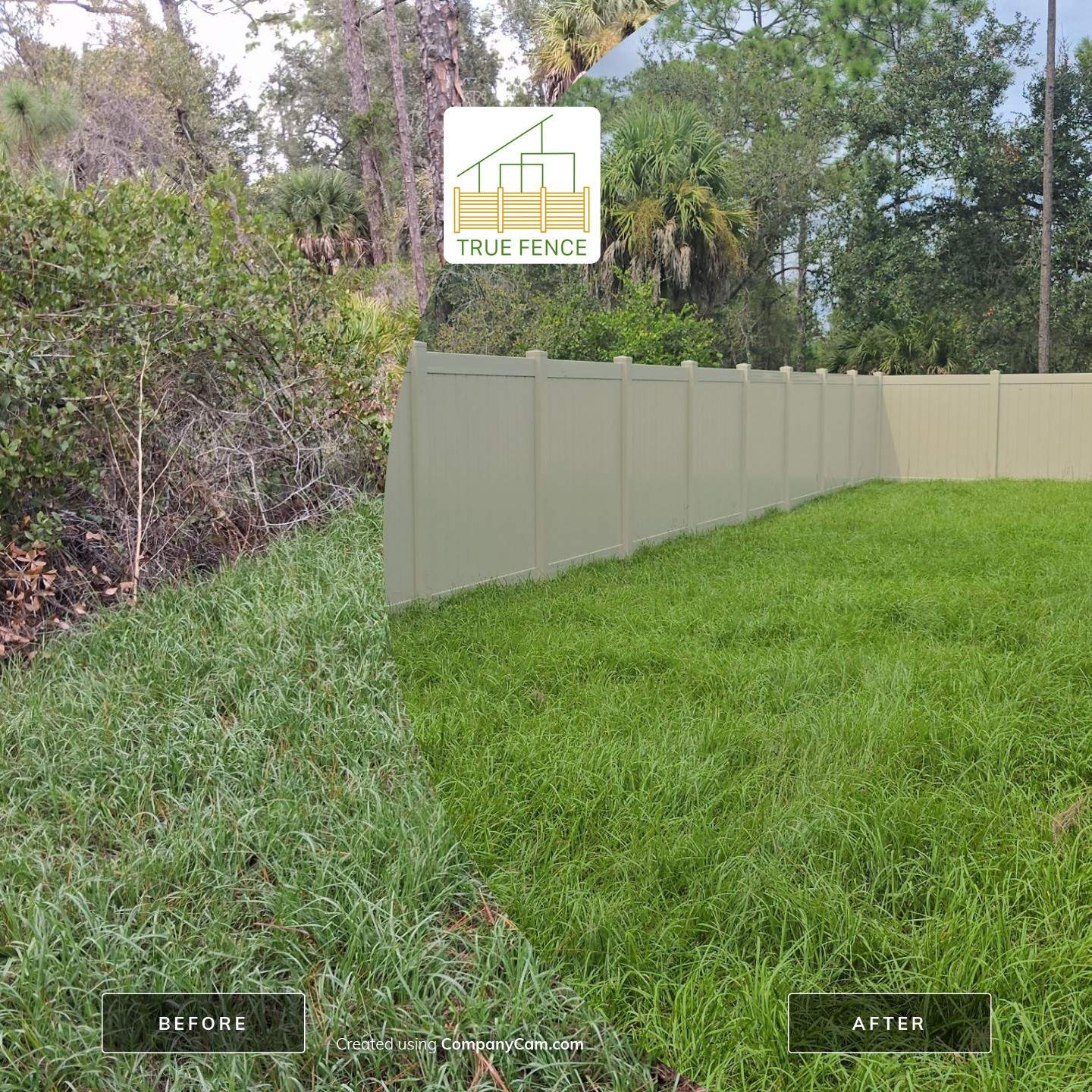 Tan Vinyl Privacy Fence and Gate Installation in Port Charlotte by True Fence LLC