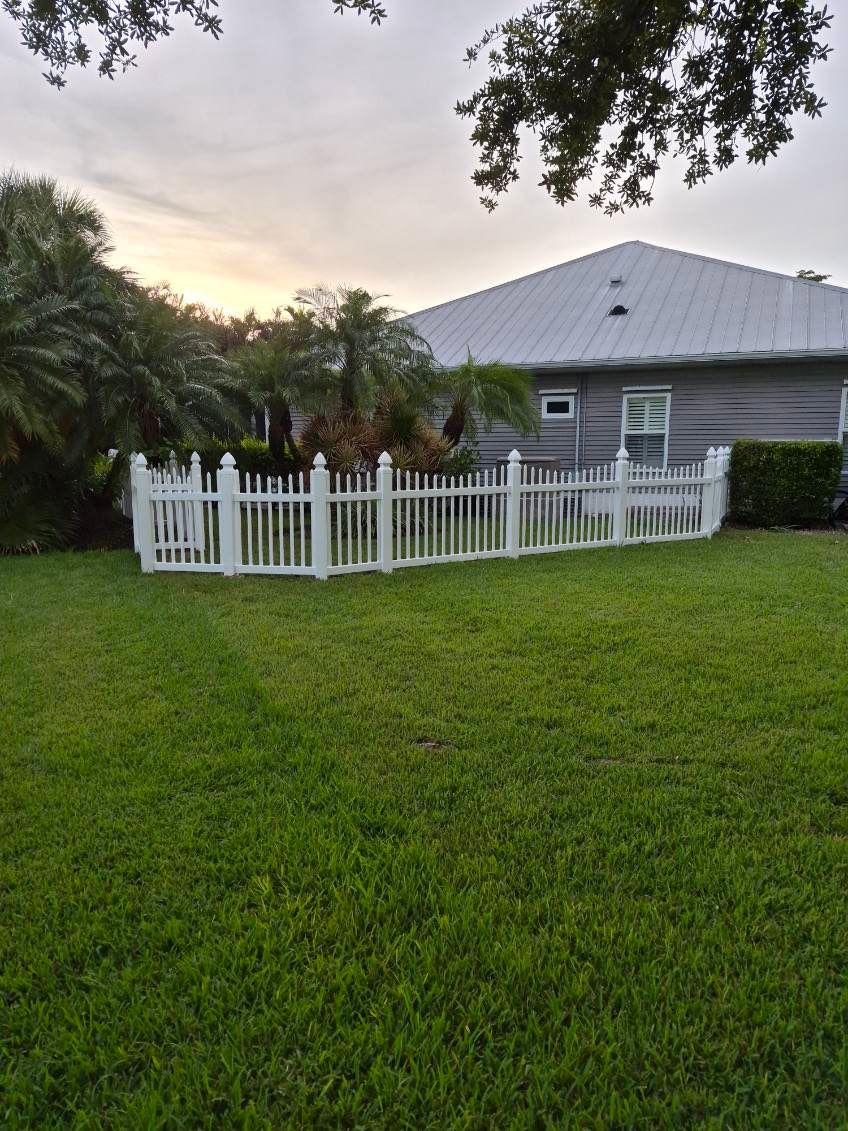 White Vinyl Picket and Privacy Fence Installation in Fort Myers by True Fence LLC