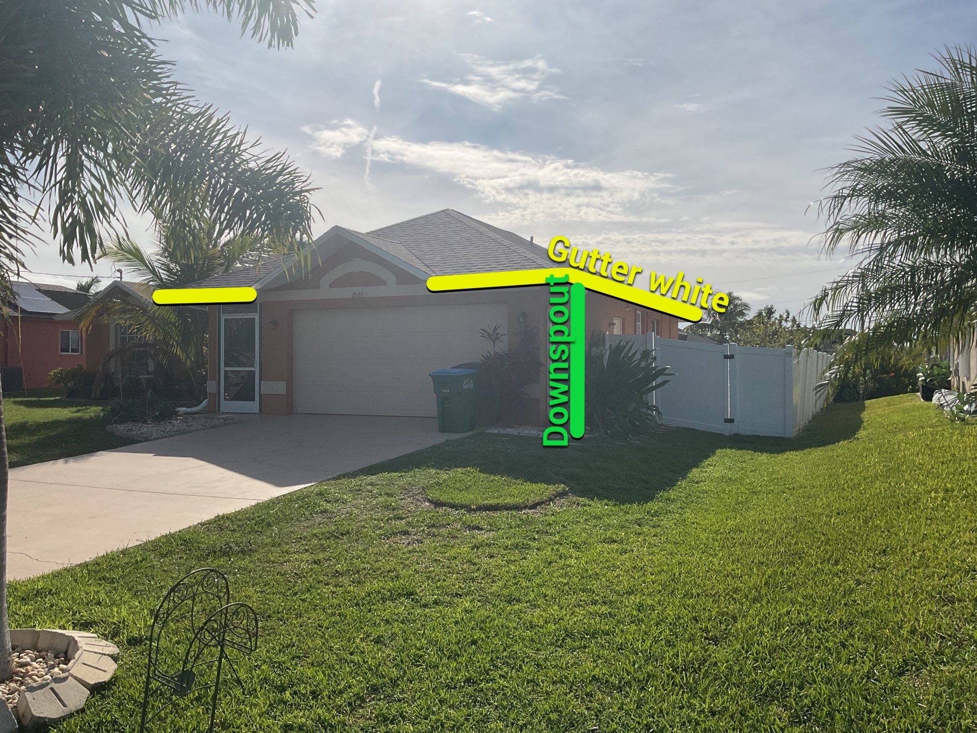 White 6-Inch Seamless Gutters in Cape Coral FL by Gutter Professors