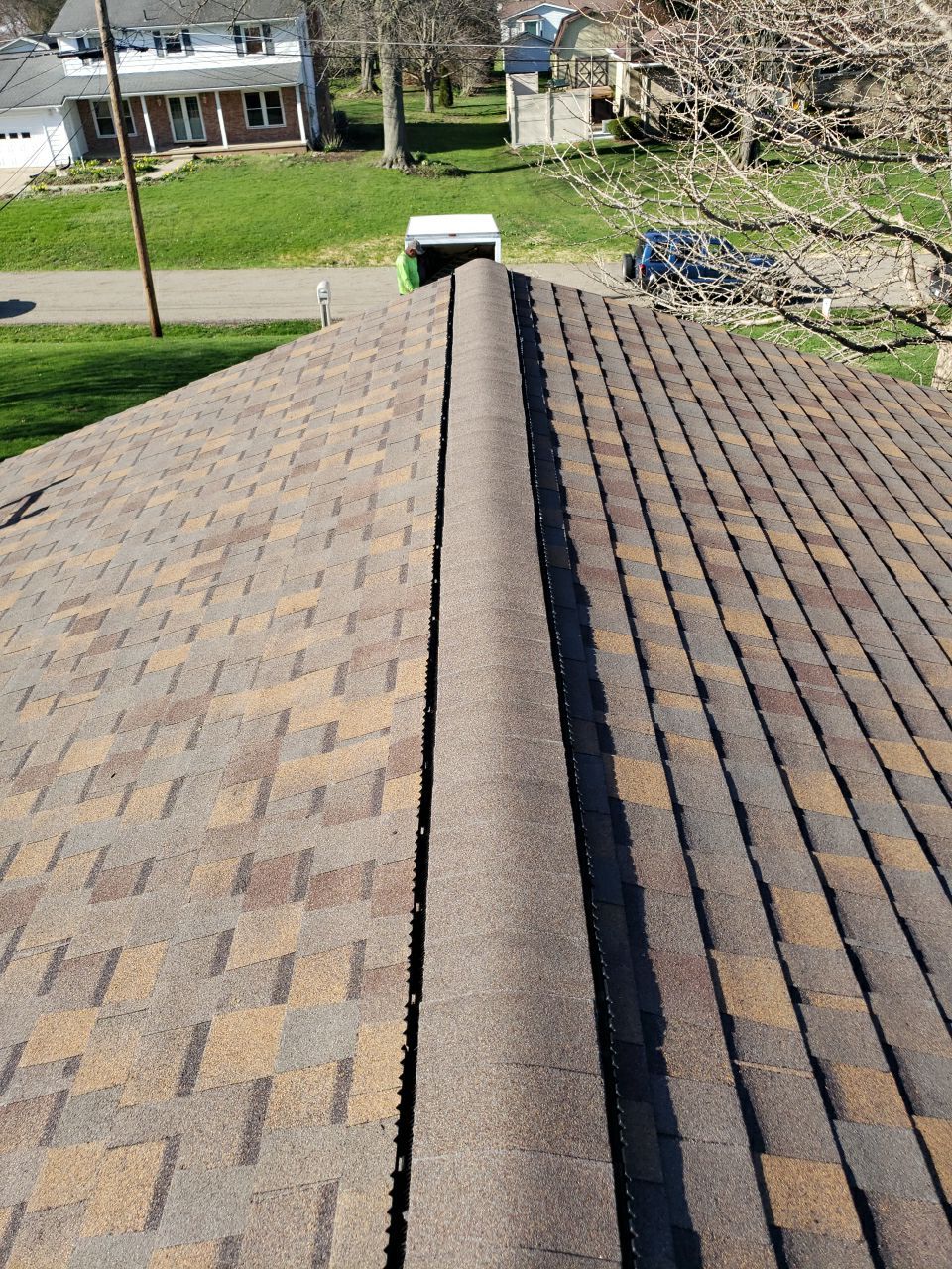 Brand: Atlas Pinnacle Color: Pristine Scotchgard Copper Canyon Drip: Musket Brown by Eagle Eye Roofing