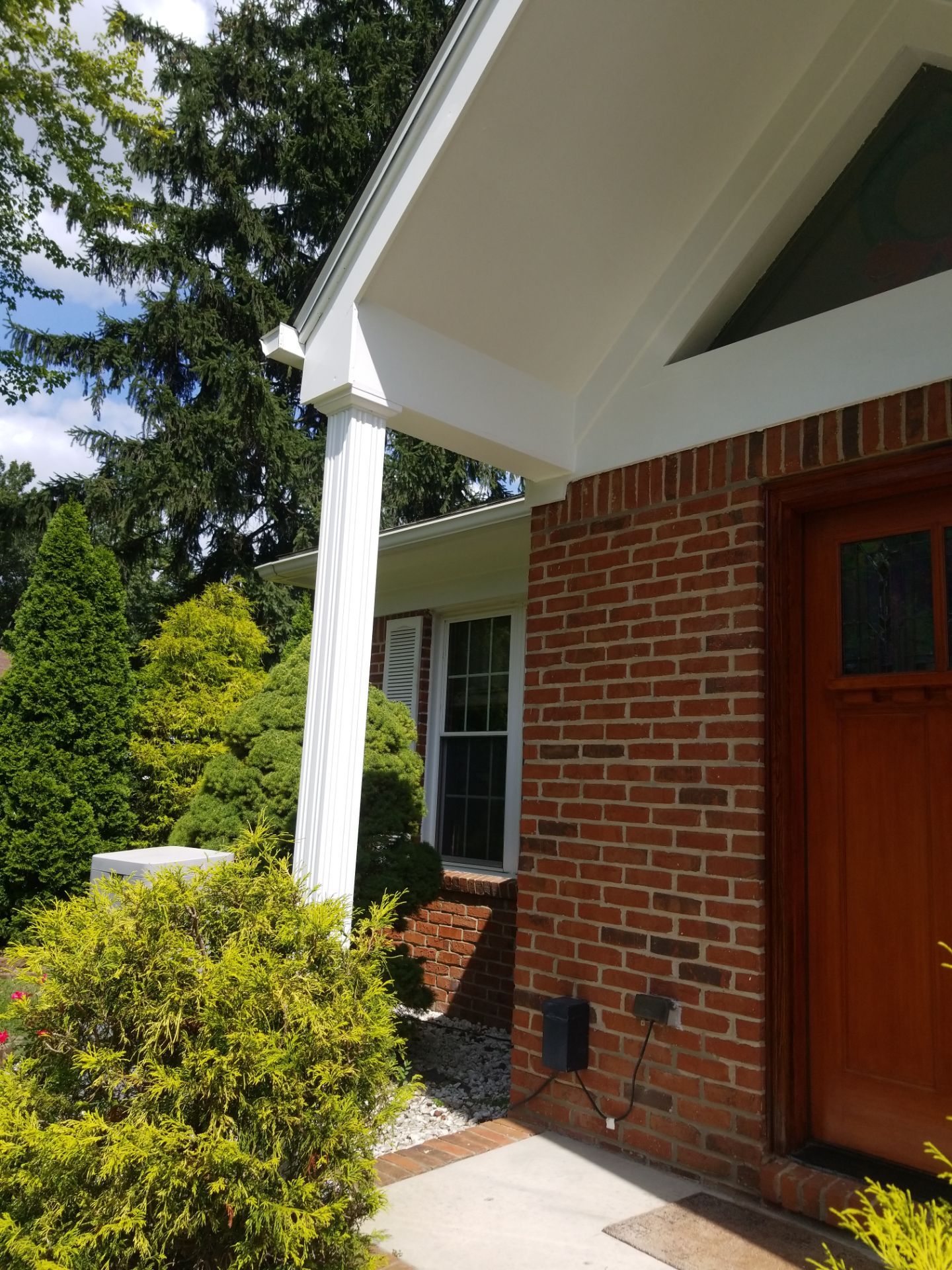 Replace old columns new carpentry repair door masonry limestone steps in Dearborn, MI by Northwest Construction 