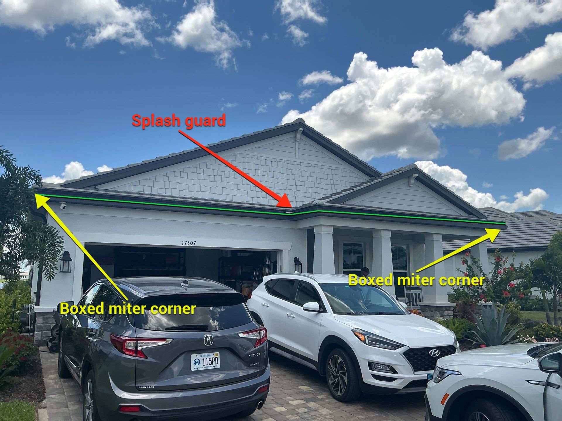 Black 7-Inch Gutters with Matching Downspouts in Lakewood Ranch FL by Gutter Professor by Gutter Professors