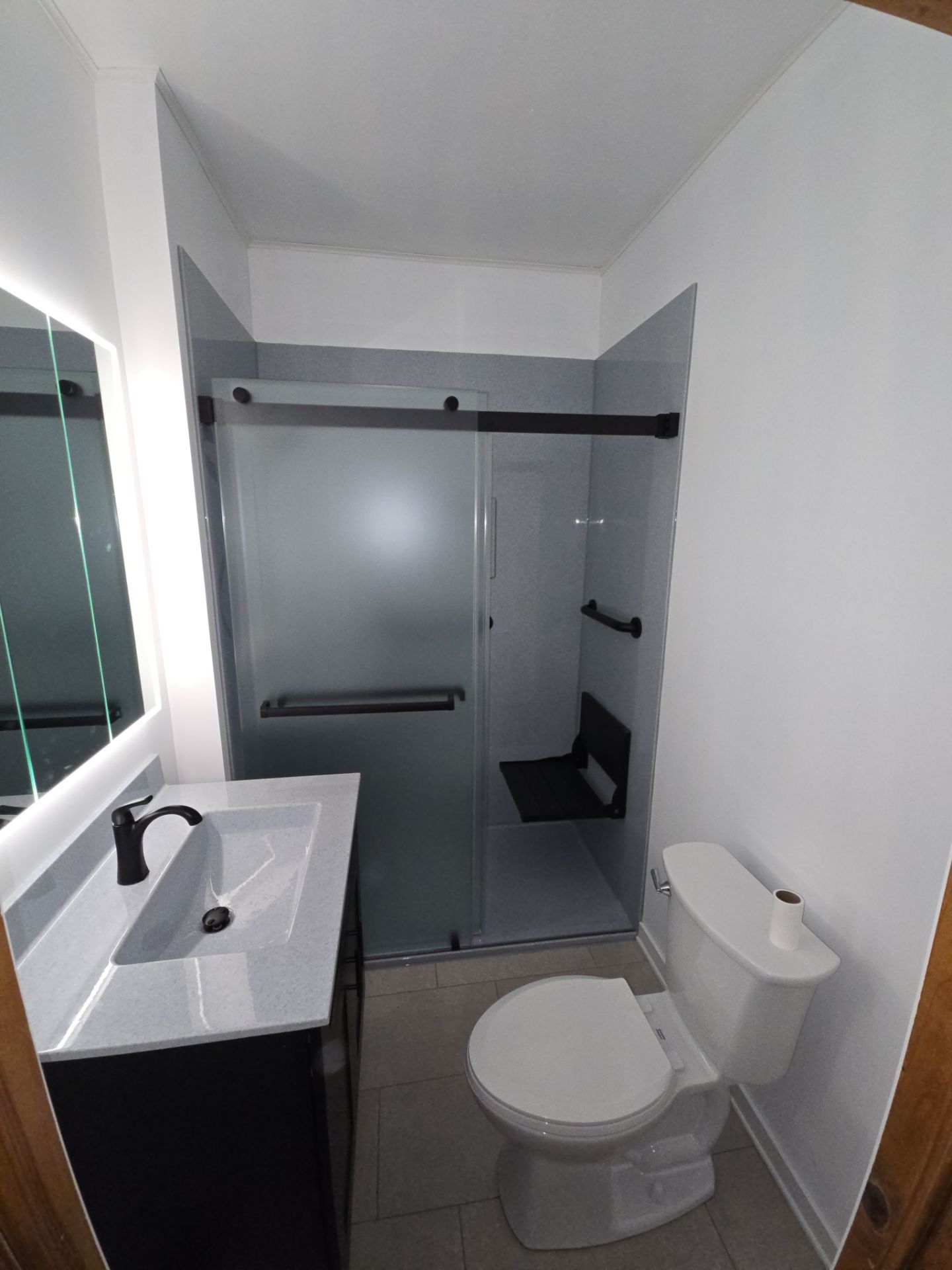 Small bathroom remodel with class! by The Shower Company