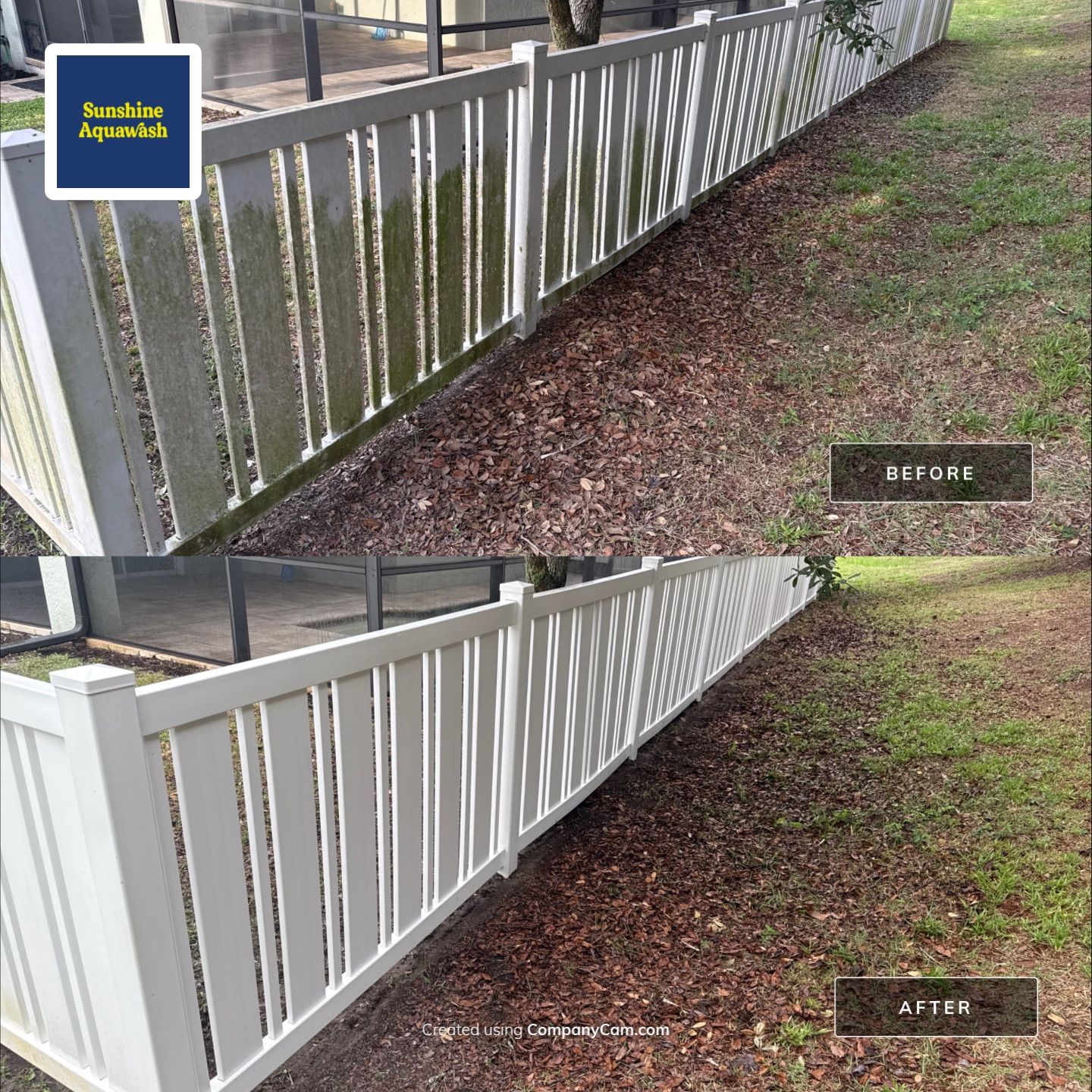 Vinyl Fence & Concrete Cleaning in Central Park at Lakewood Ranch, FL by Sunshine AquaWash