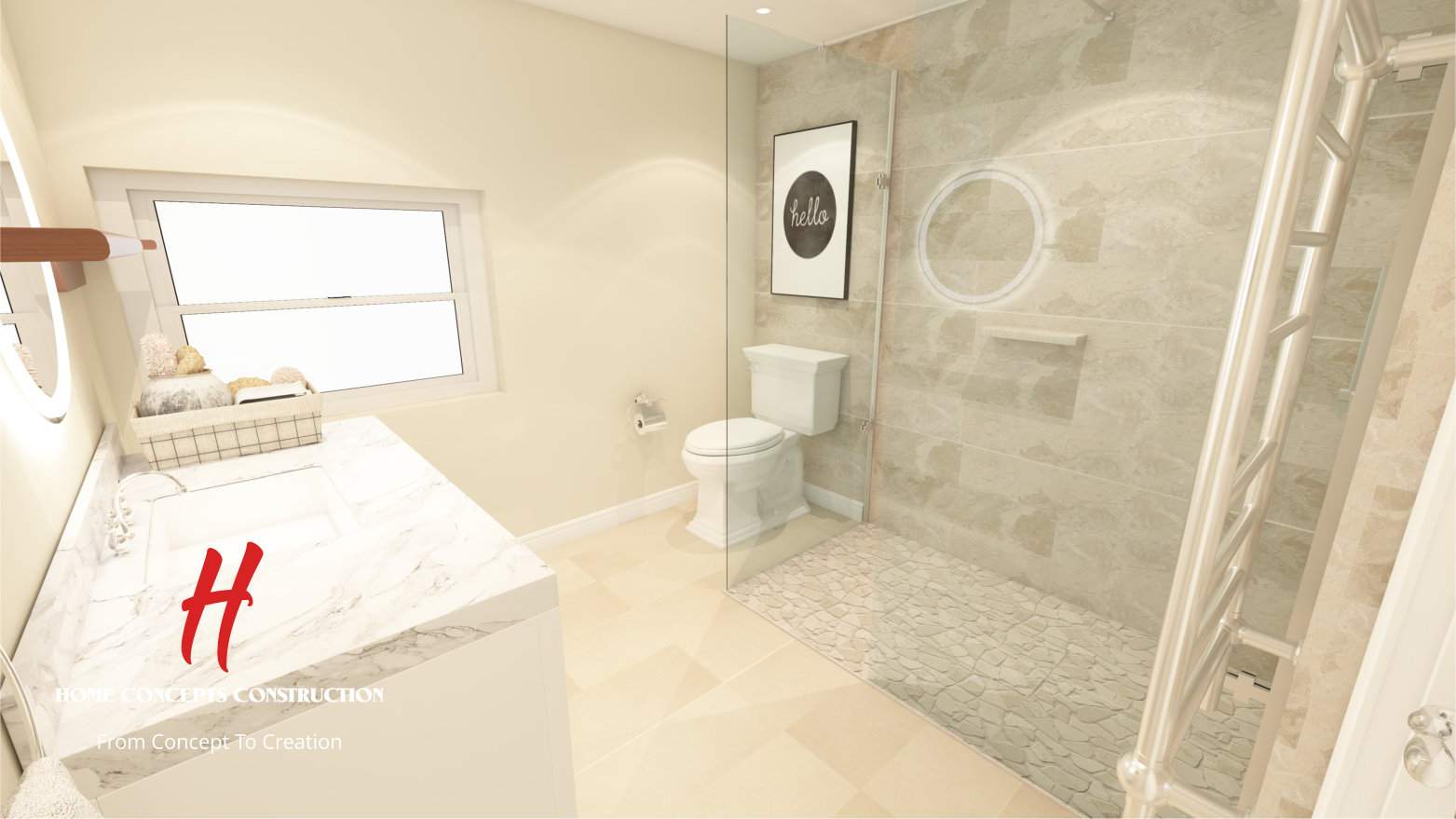 Bathroom Remodel using Tile by Home Concepts Construction