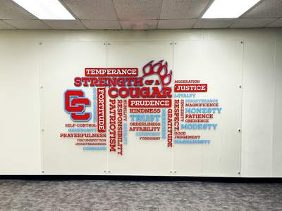 Charlotte Catholic High School - Interior Acrylic & Vinyl Wall Signage