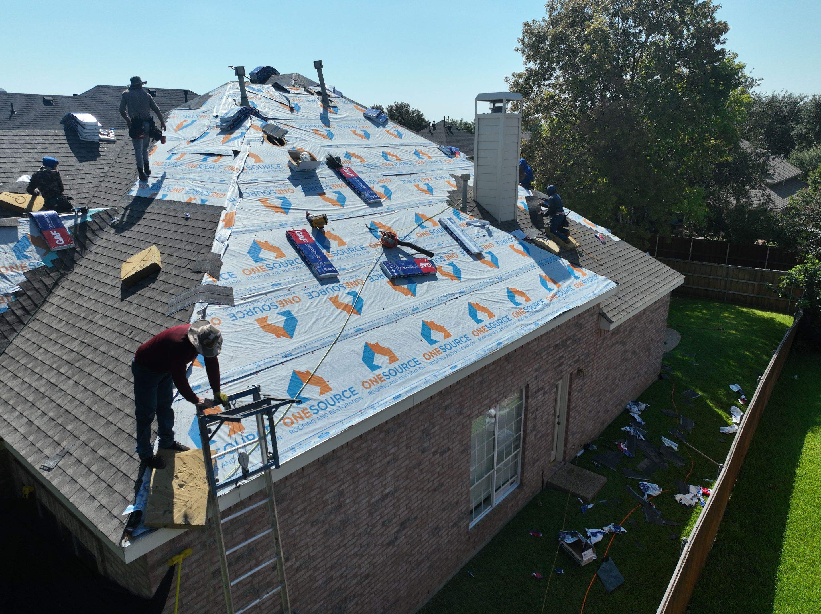 Residential Roofing Installation using GAF Timberline HDZ Weathered Wood by OneSource Roofing and Restoration
