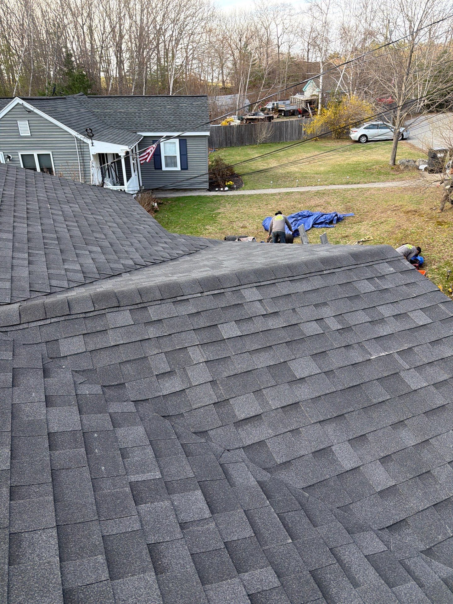 Residential Asphalt Roofing Replacement with IKO Cambridge Shingles in North Hampton by Tall pine roofing