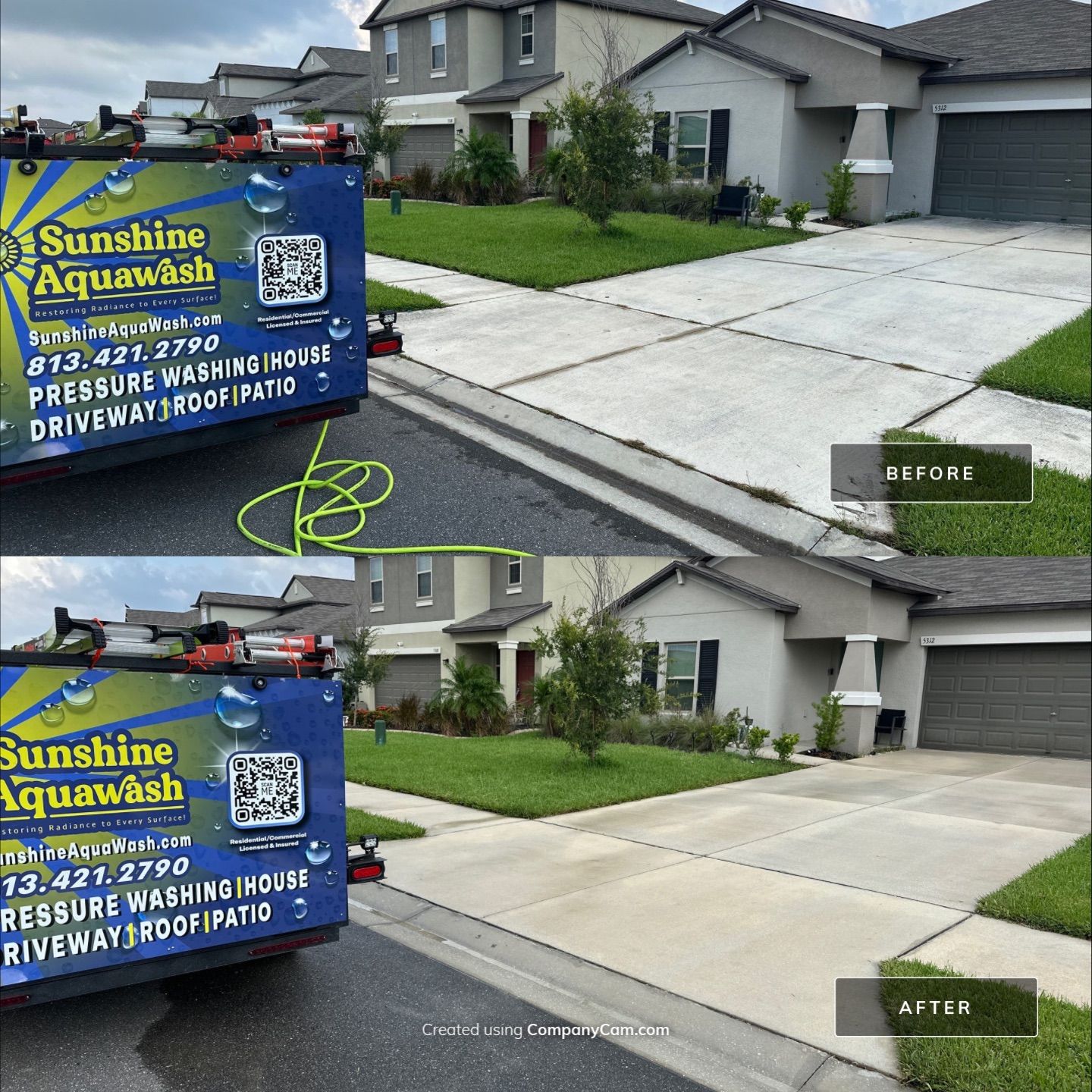 🚿 Concrete Driveway, Sidewalk & Entryway Cleaning – Trevesta Community, Palmetto, FL by Sunshine AquaWash