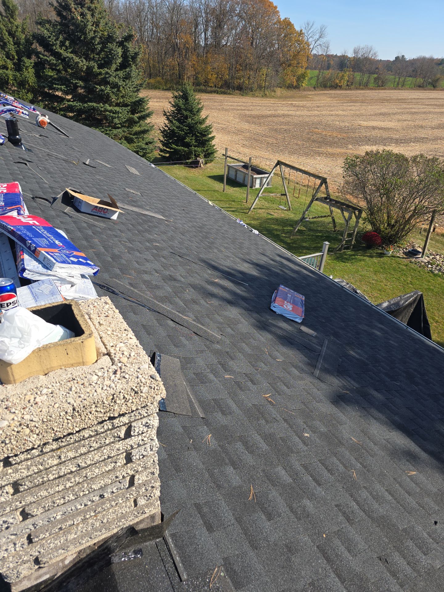 Residential Roofing Installation using GAF HDZ shingles and Gutter Replacement by Gellings Roofing and Siding LLC