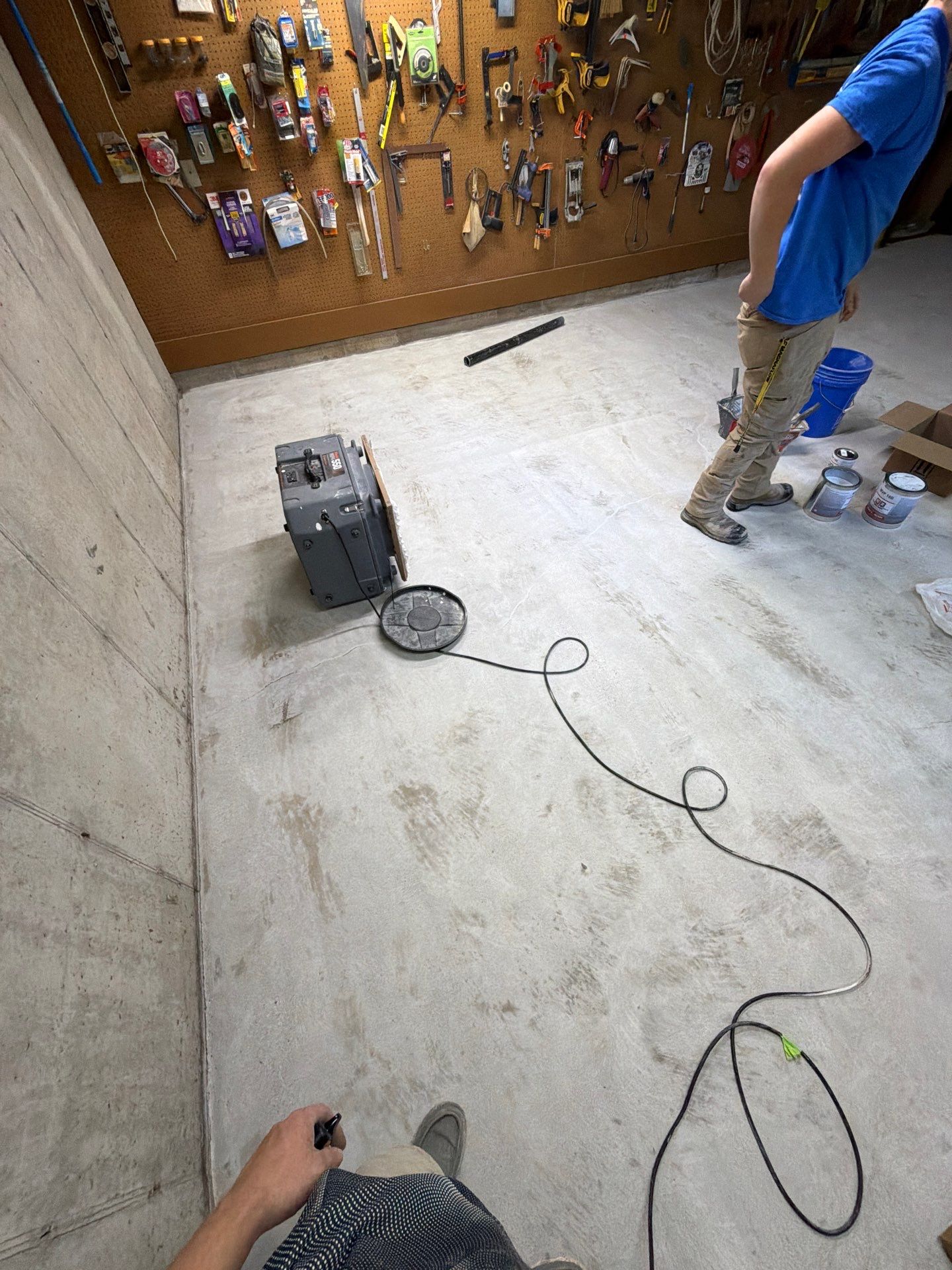 Full Basement and Garage Epoxy Flake Floor Installation in North Muskegon by Gordon Painting