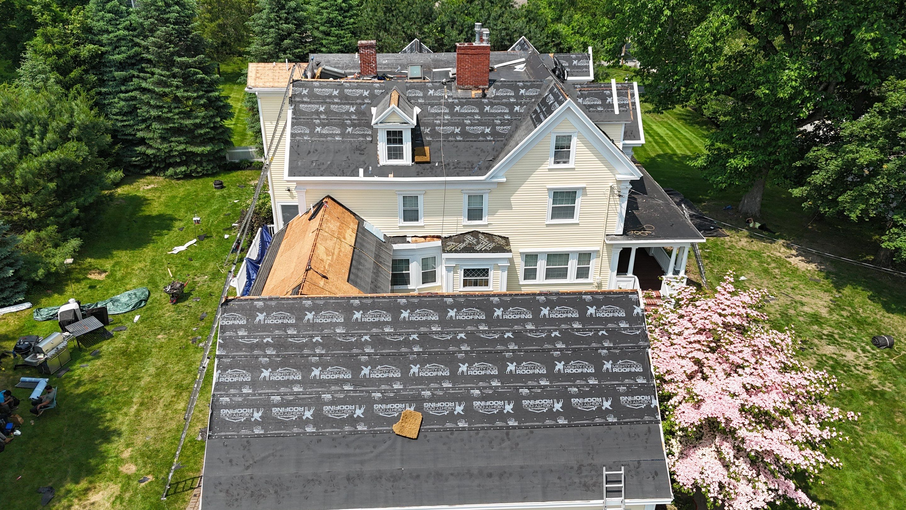 Full Roof Replacement & EPDM Restoration – North Andover, MA by Mighty Dog Roofing of Greater Middlesex County