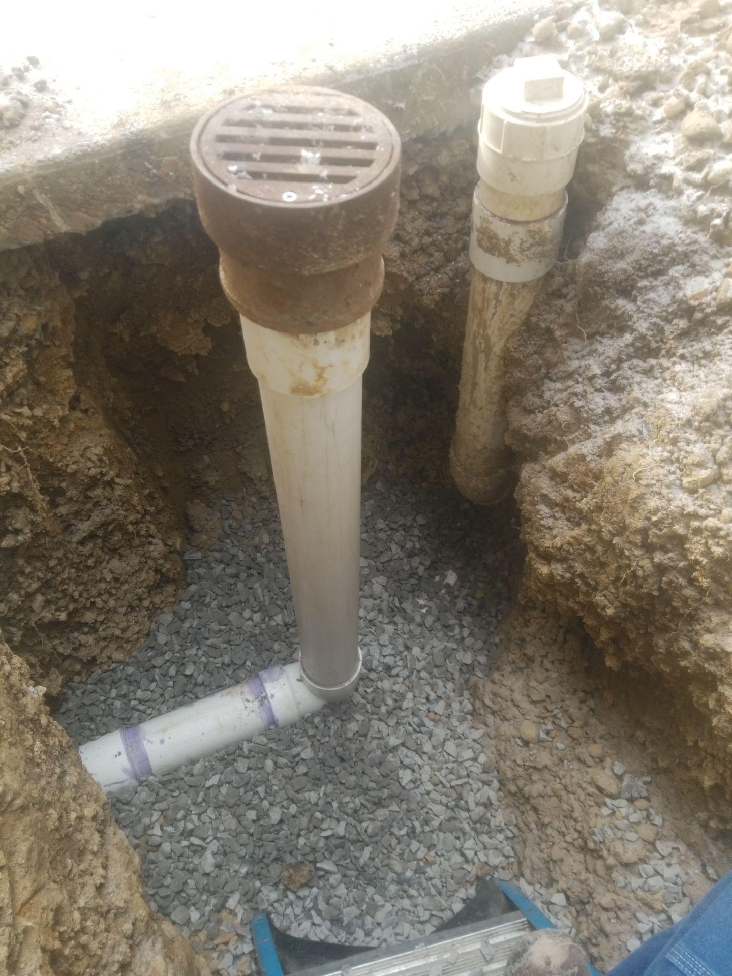 House Trap Replacement and new cleanout using 4" pvc by Sureway Comfort John Wilcox Plumbing Heating Cooling