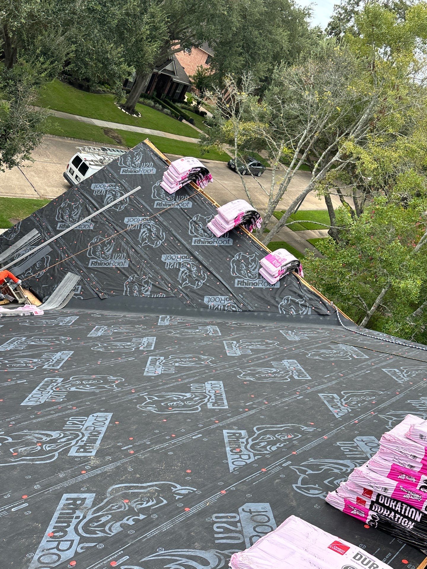 Residential Roofing Installation using Owen's Corning Duration (Lifetime) Shingles by Roof Repair Company