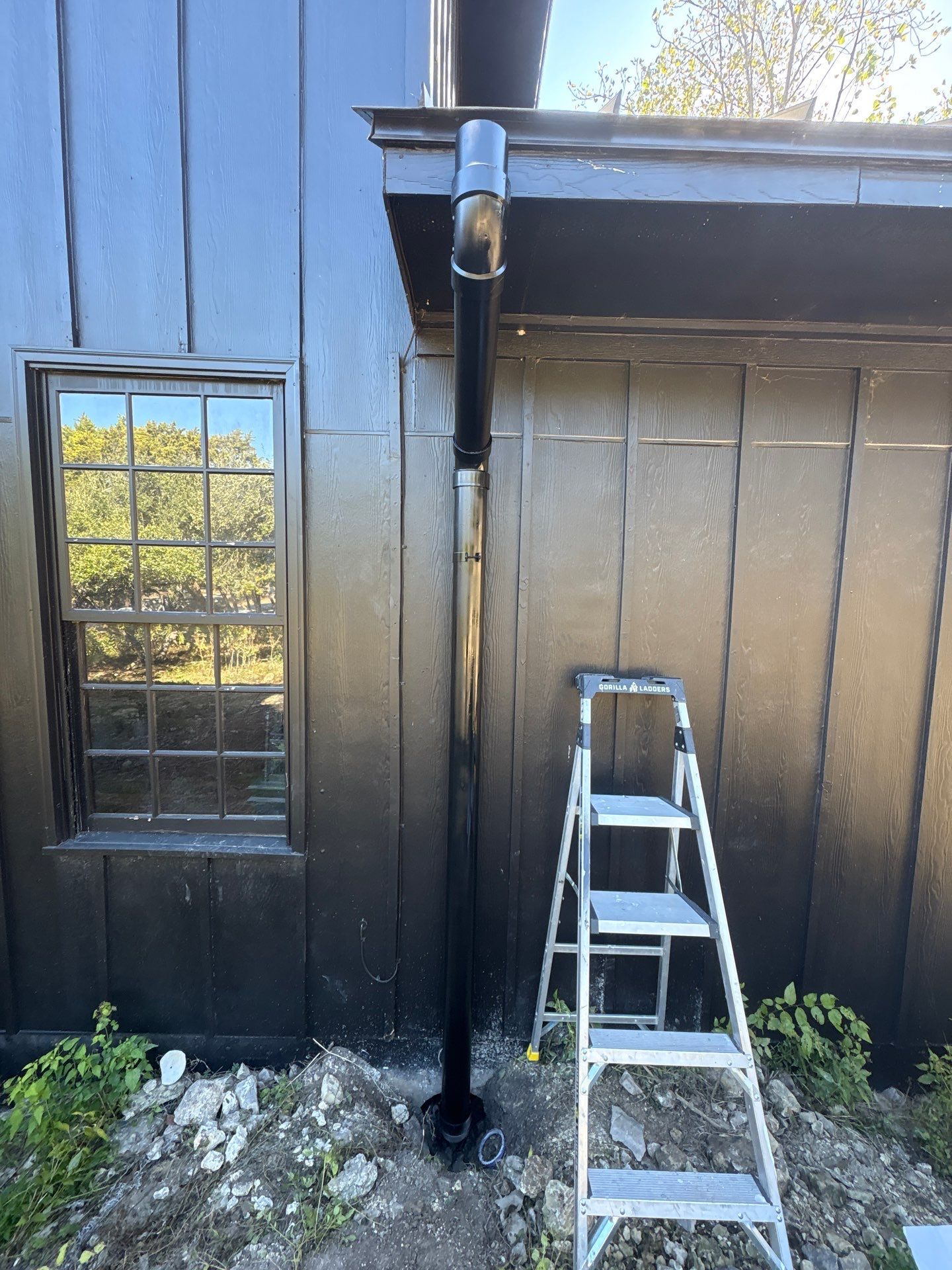 5k & 16.4k Pioneer Dome Roof Painted Black by Hill Country Rain Water