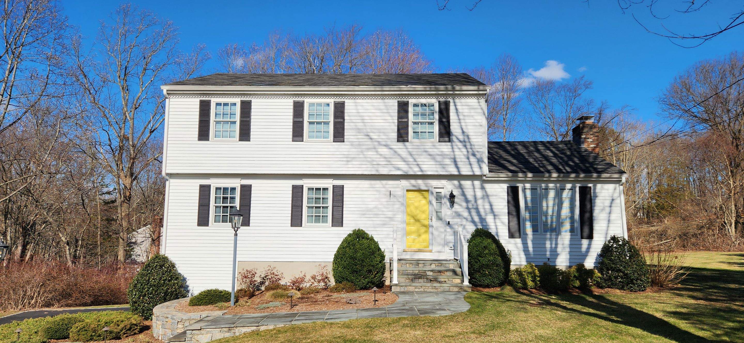 Siding update with Cert Cedar Impressions D/7 perfection straight bottom, White & Cert. Monogram D/4 x 25' clapboard, White by DiGiorgi Roofing and Siding Inc