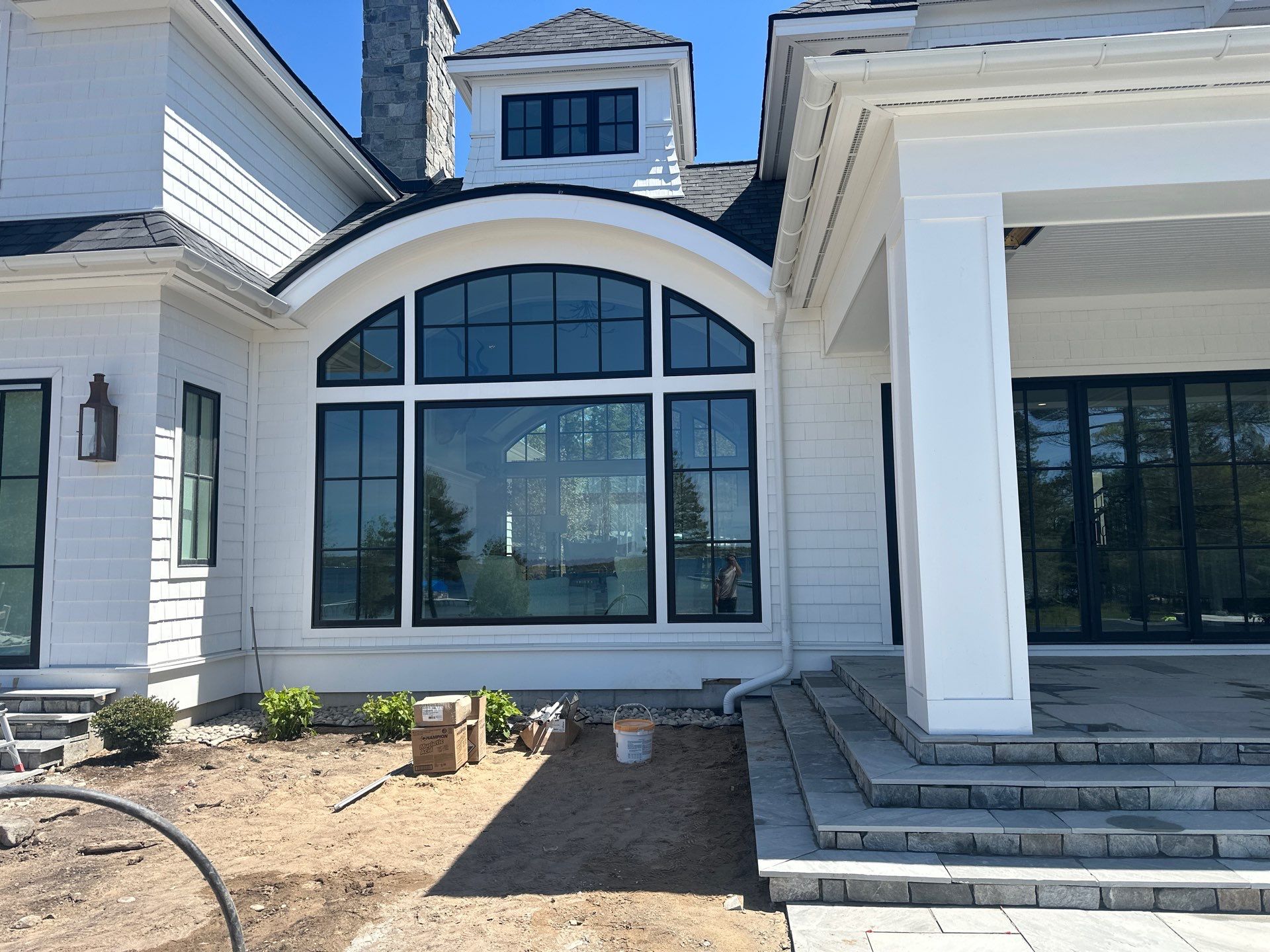 Gutter System and Exterior Drainage Installation in Charlevoix by Rainbow Seamless Systems