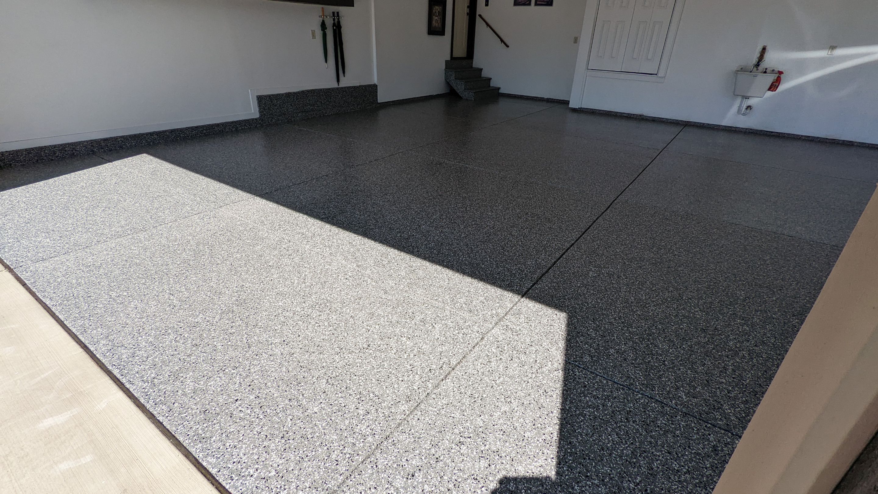Garage Transformation using Smoke Colorway by Croc Coatings, LLC