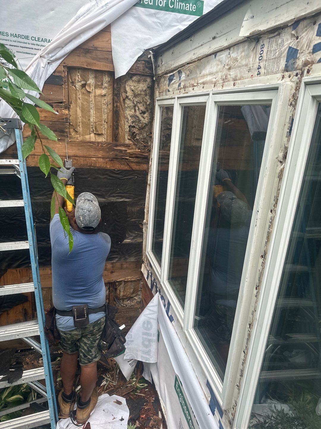 Siding Installation using Hardie Plank Artic white by A Plus Exterior