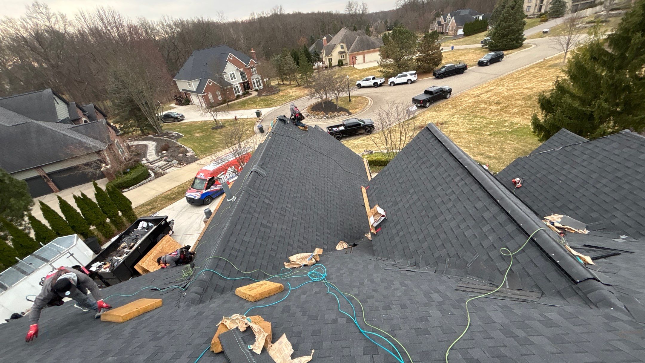 Roof Replacement using CertainTeed Landmark Moire Black by 180 Contractors