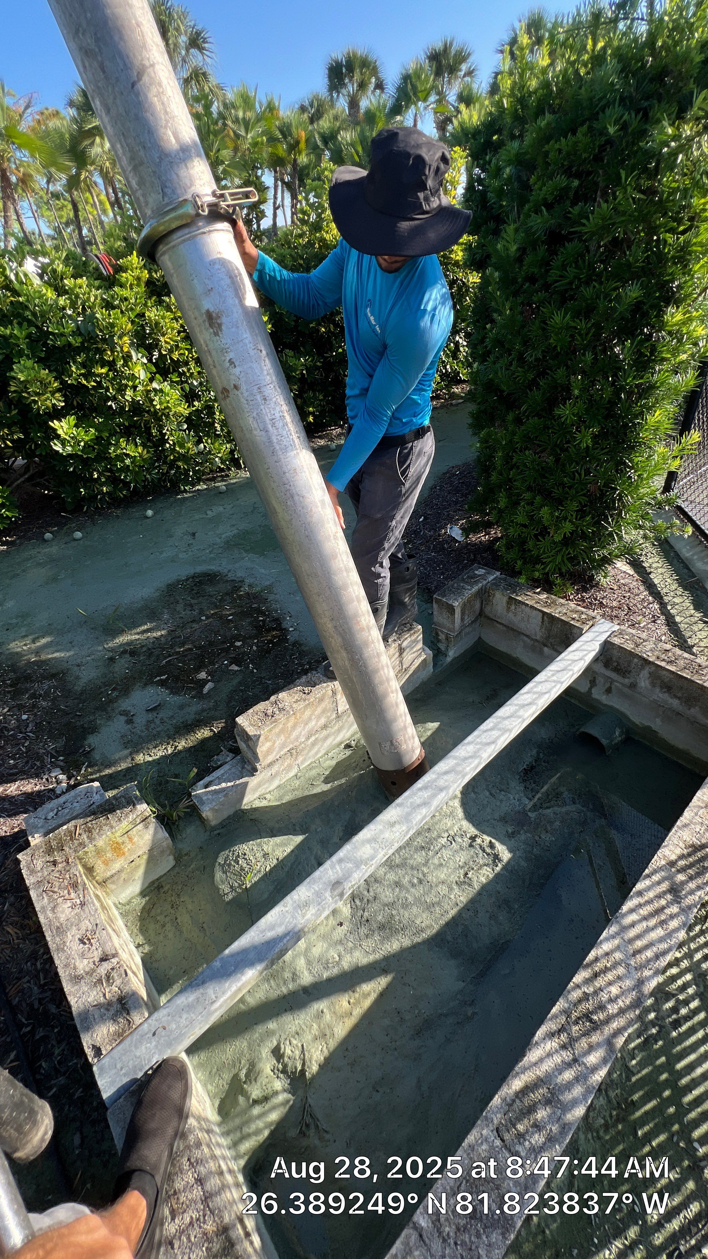 Pelican Landing Tennis Court Catch Basin Cleaning by APS Power & Water