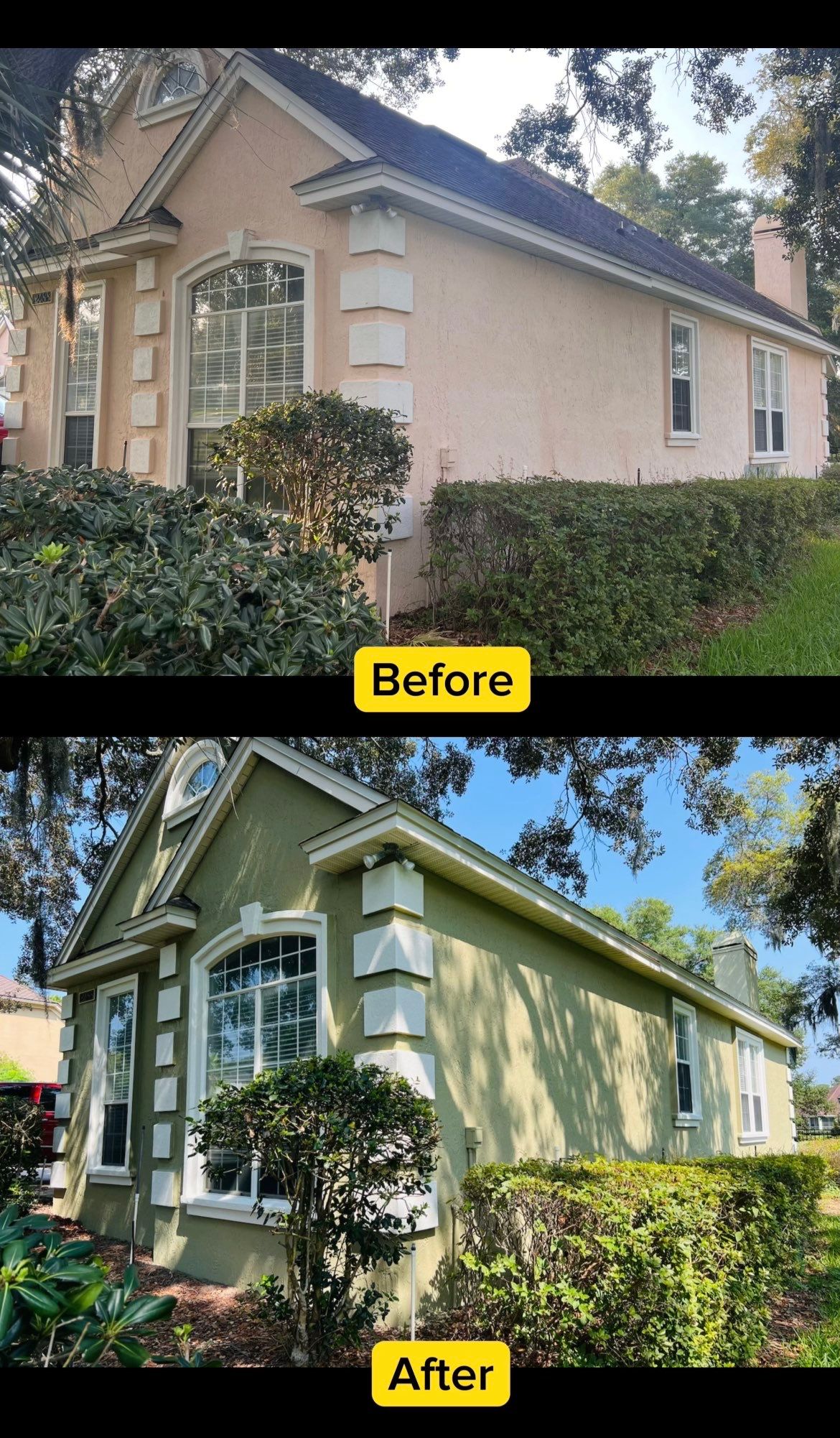 Before and After Stucco Repairs and Exterior Painting Contractors in Jacksonville FL 32225 by A New Leaf Painting, LLC