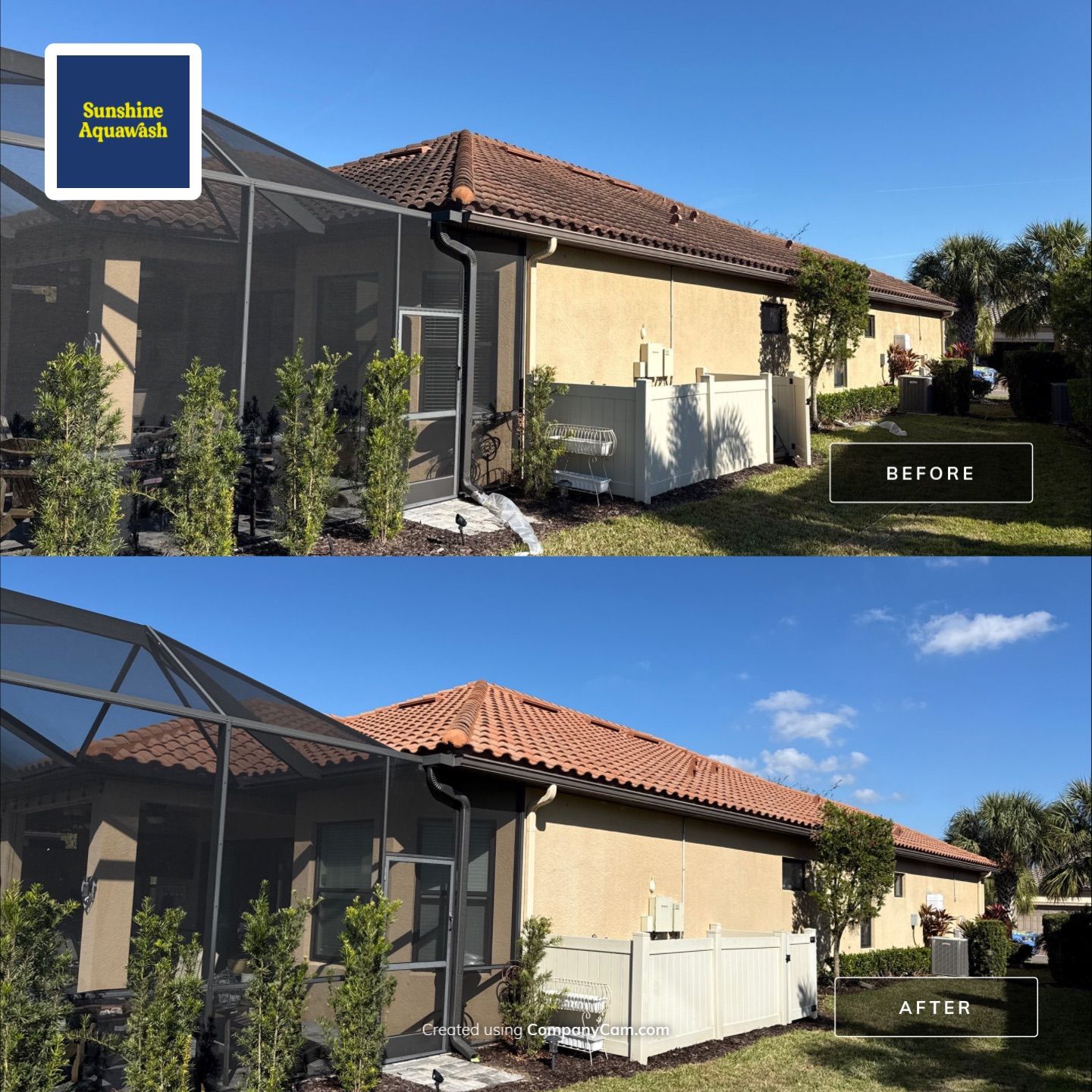 Barrel Tile Roof Cleaning – Artisan Lakes, Palmetto, FL by Sunshine AquaWash