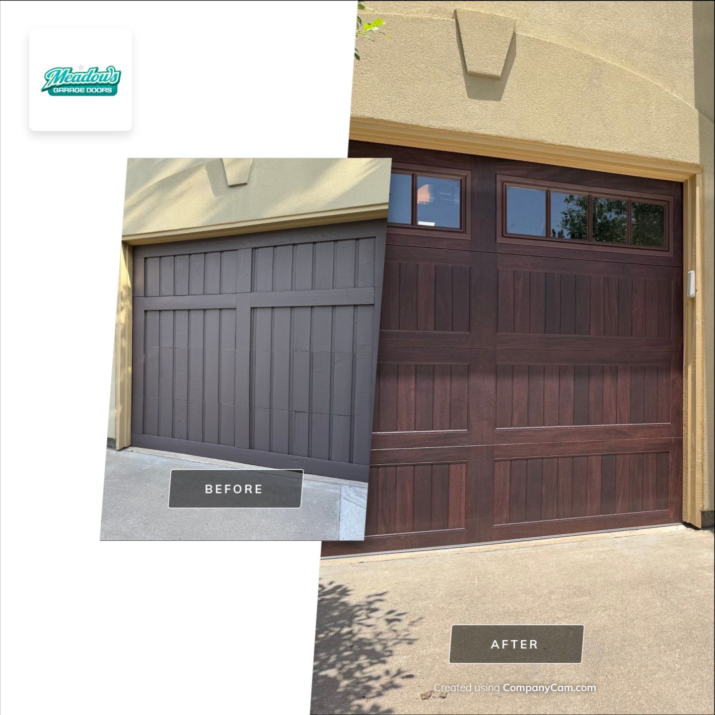 CHI Woodtone Carriage Garage Door Installation in Southlake, Texas by Meadows Garage Doors
