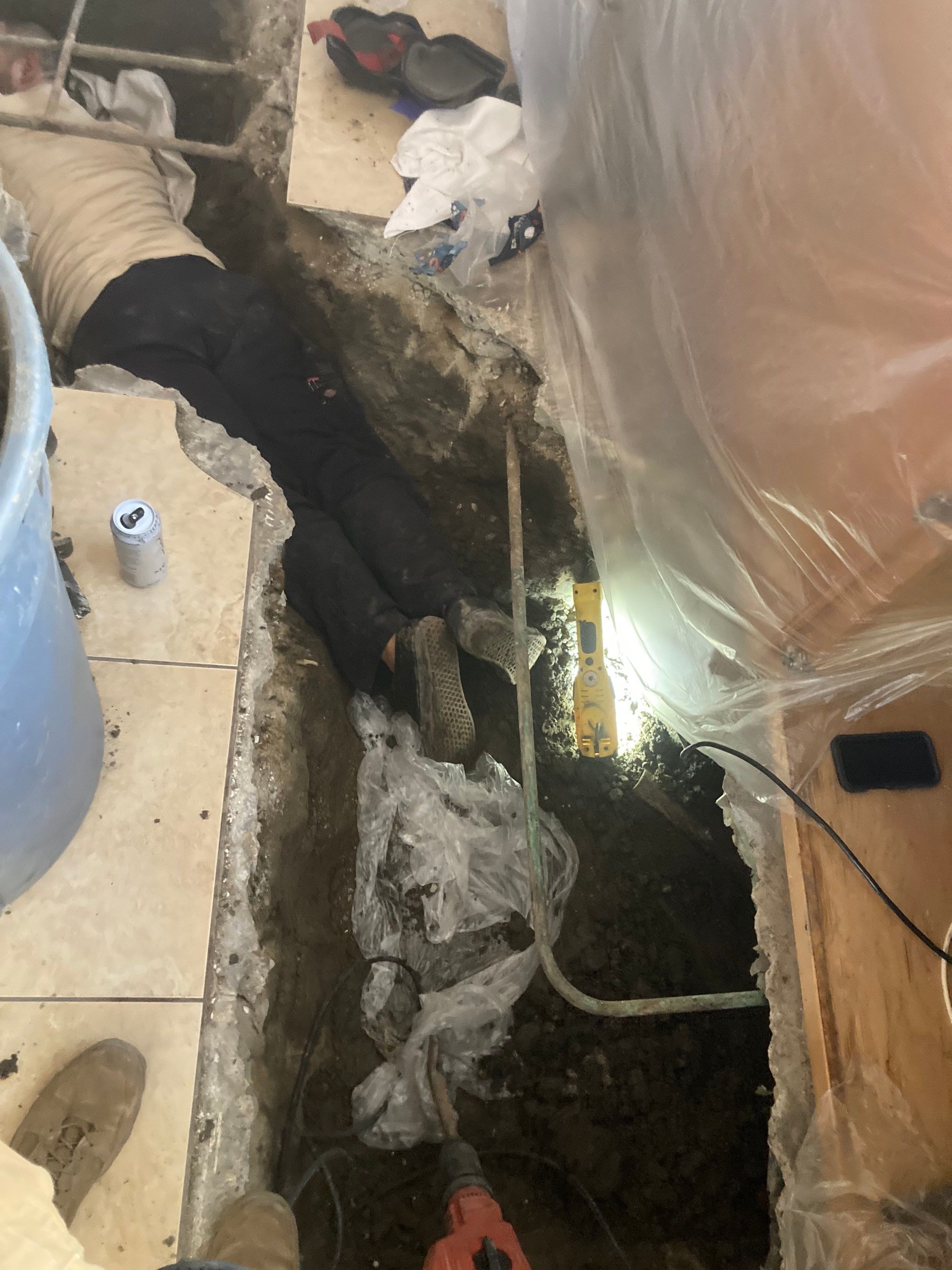 Broken Kitchen sink drain line by Professional Plumbing Inc 