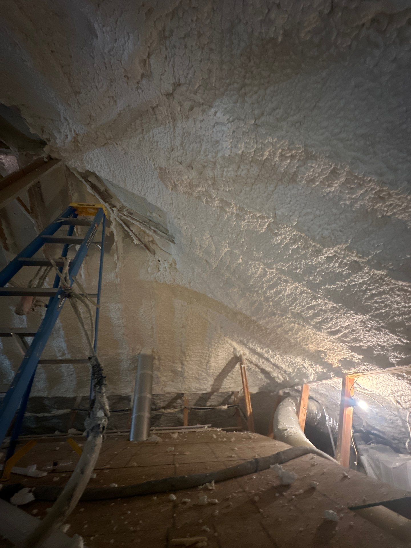 Spray foam insulation removal & re spray by Apex Insulation Solutions
