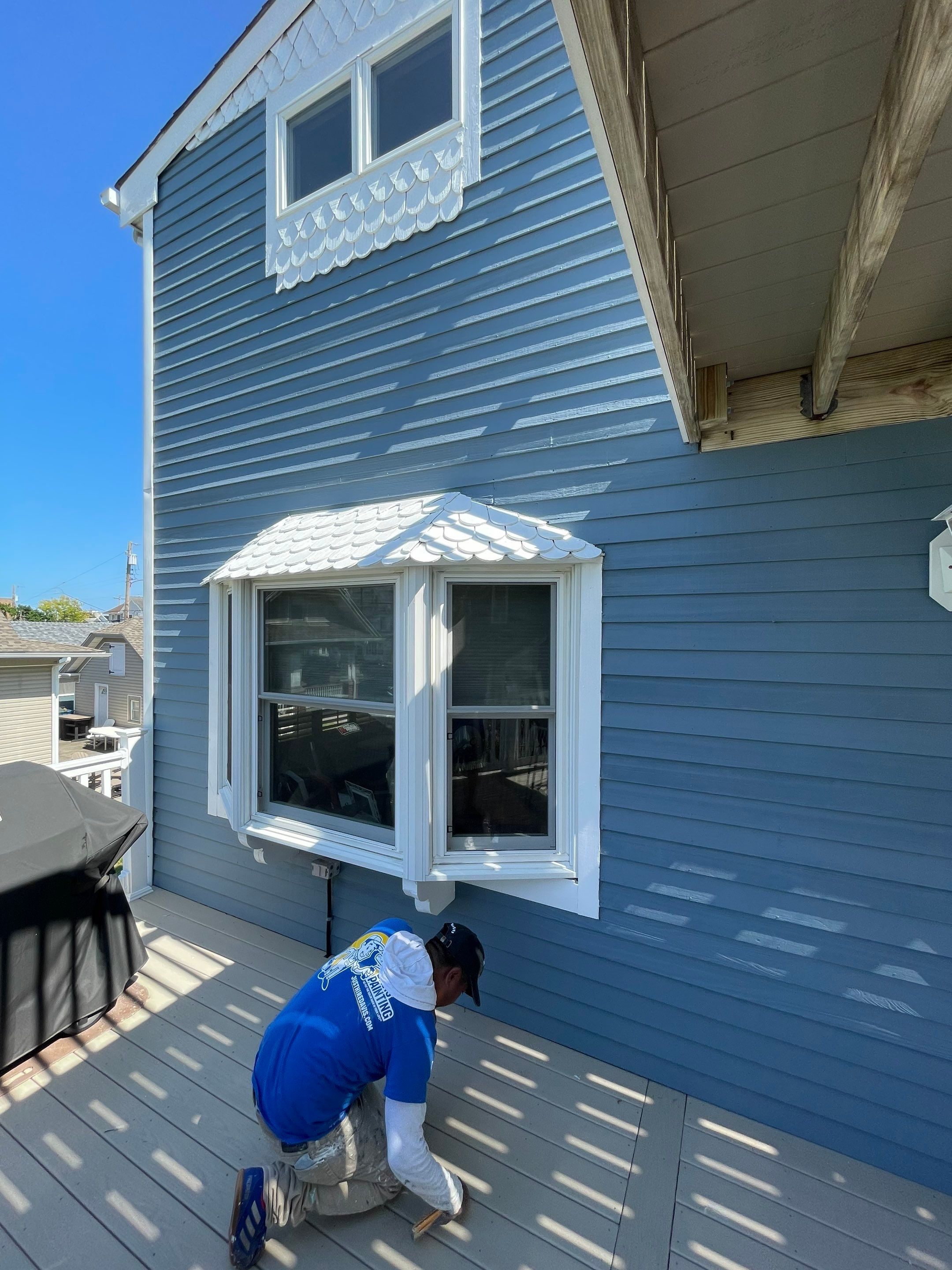 Blue Beach House Exterior Painting in OCNJ by Davis Painting Llc 