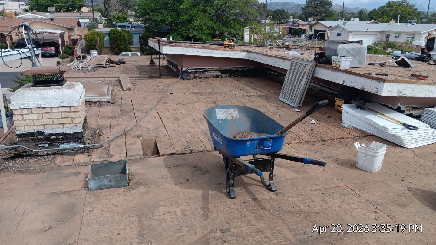 Residential TPO Roof Replacement and skylight replacement in Albuquerque by Doyle Roof Masters Inc