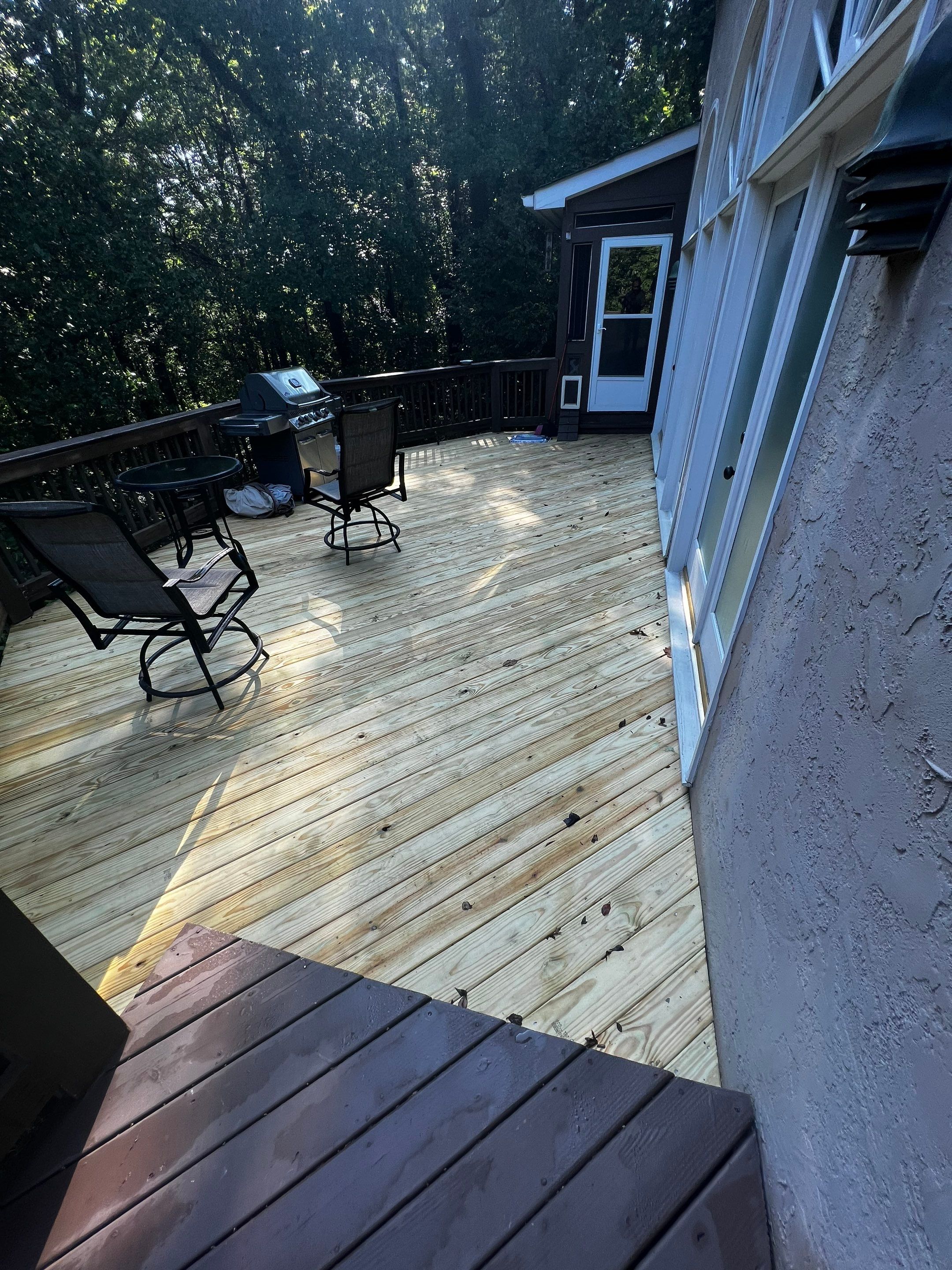 Atlanta Wooden Deck Restoration and Pool Concrete Staining Project by Swift Home Renovations