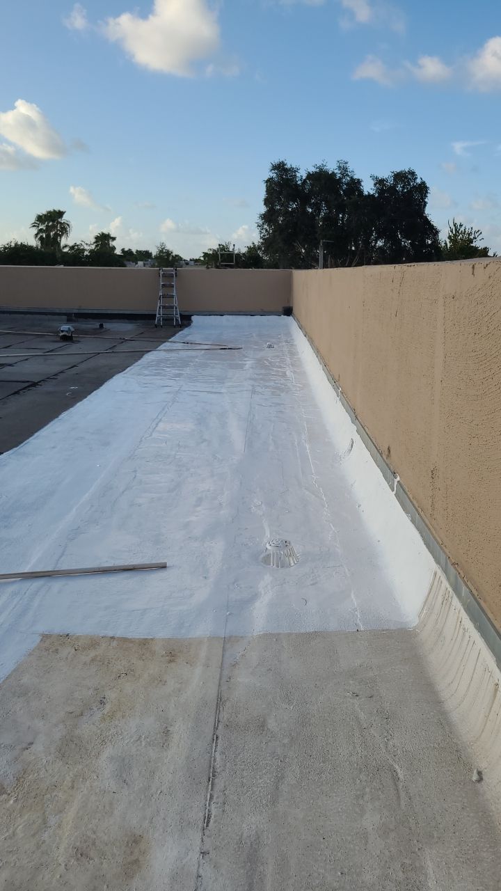 Commercial Roofing Repair using Silicone Coating by Aastro Roofing
