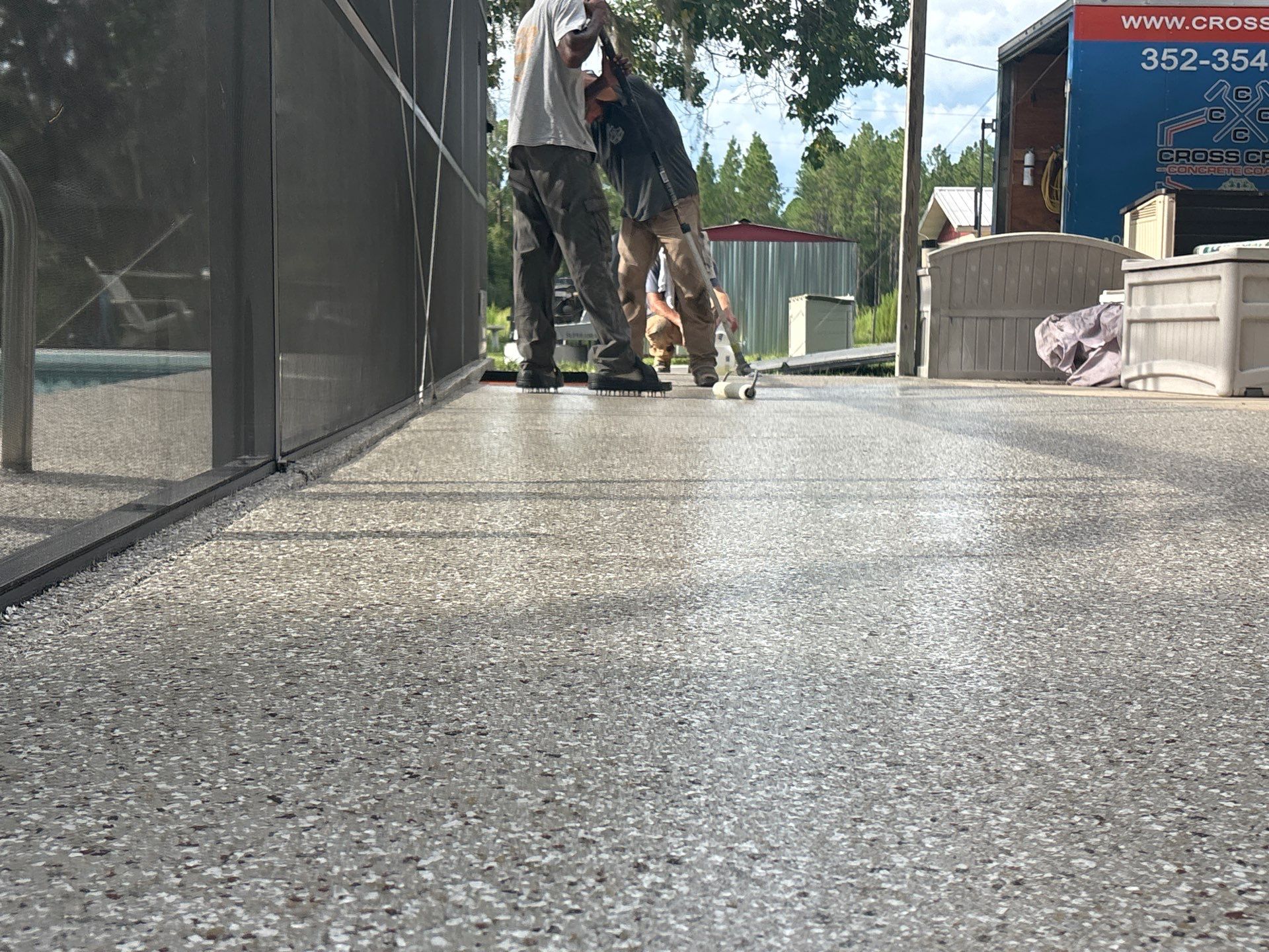 Pool Deck and Driveway in Pebble Beach by Cross Creek Concrete Coatings